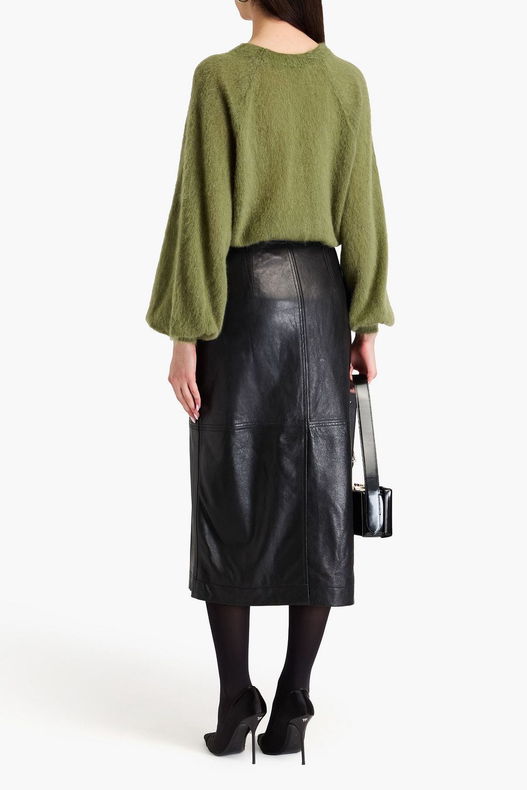 ALBERTA FERRETTI Leather midi skirt