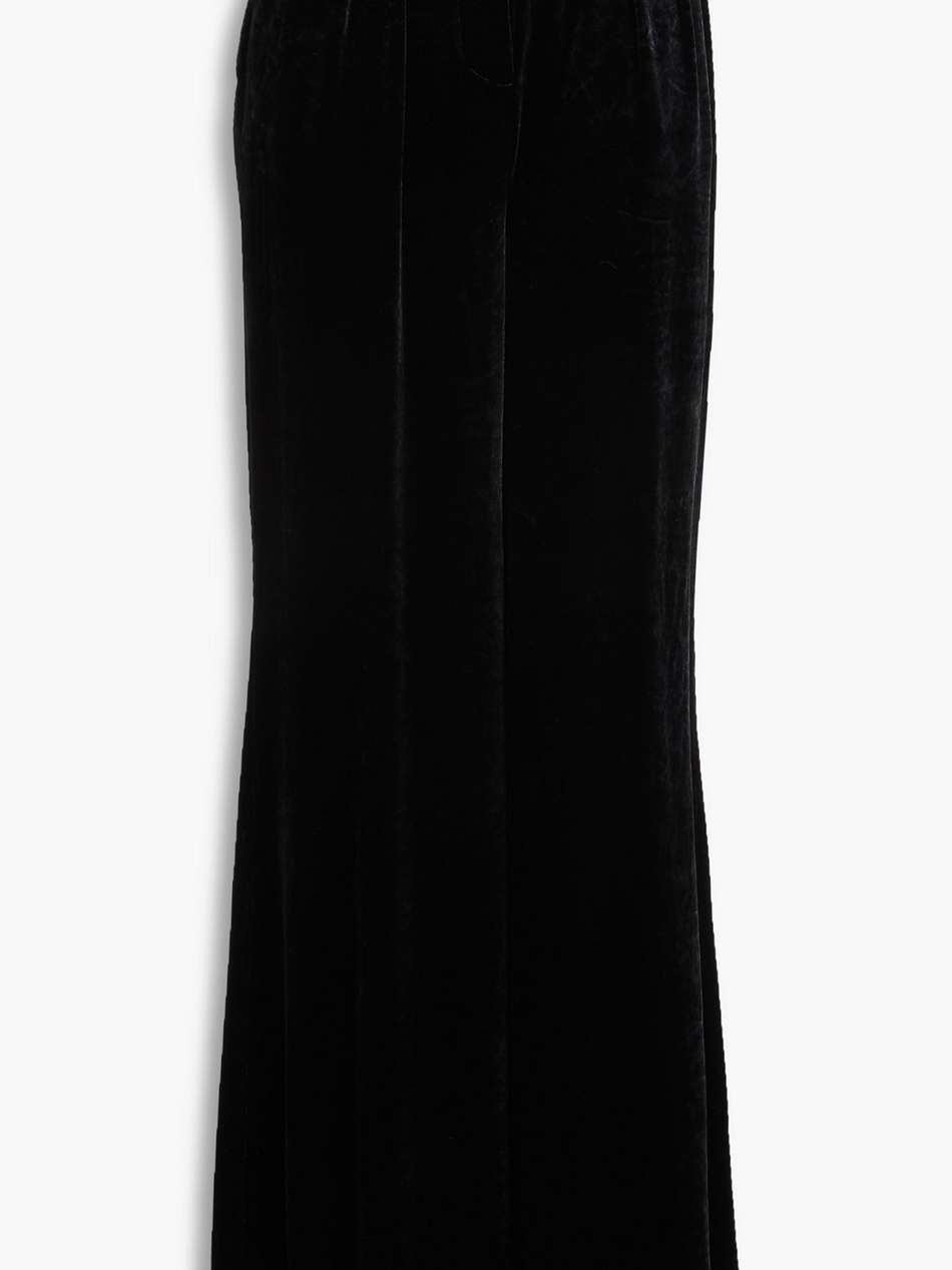 velvet wide-leg pants
