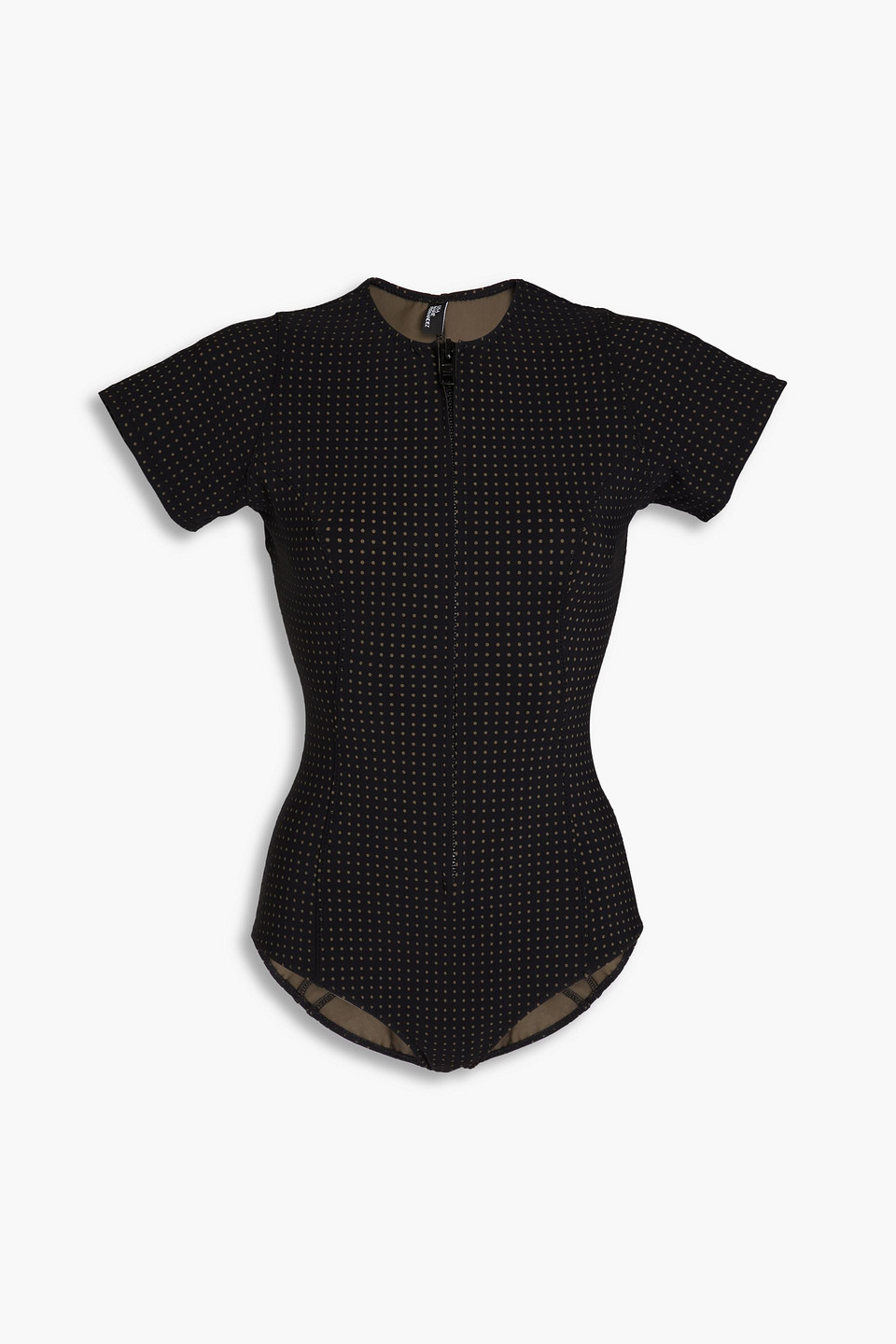 Lisa Marie Fernandez Farrah Polka-dot Bonded Swimsuit In Army Green