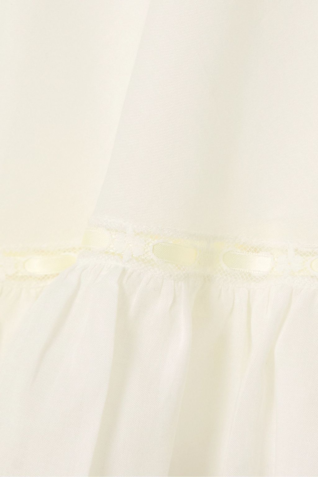LORETTA CAPONI Wanda lace-trimmed ruffled cotton-voile pajama top