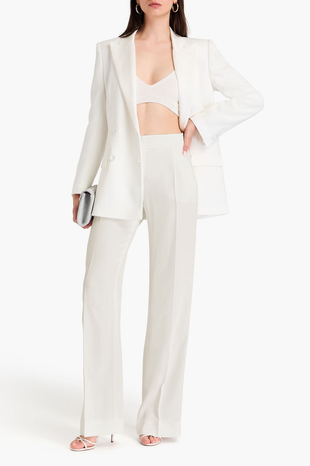 ALBERTA FERRETTI クレープ ストレートレッグパンツ