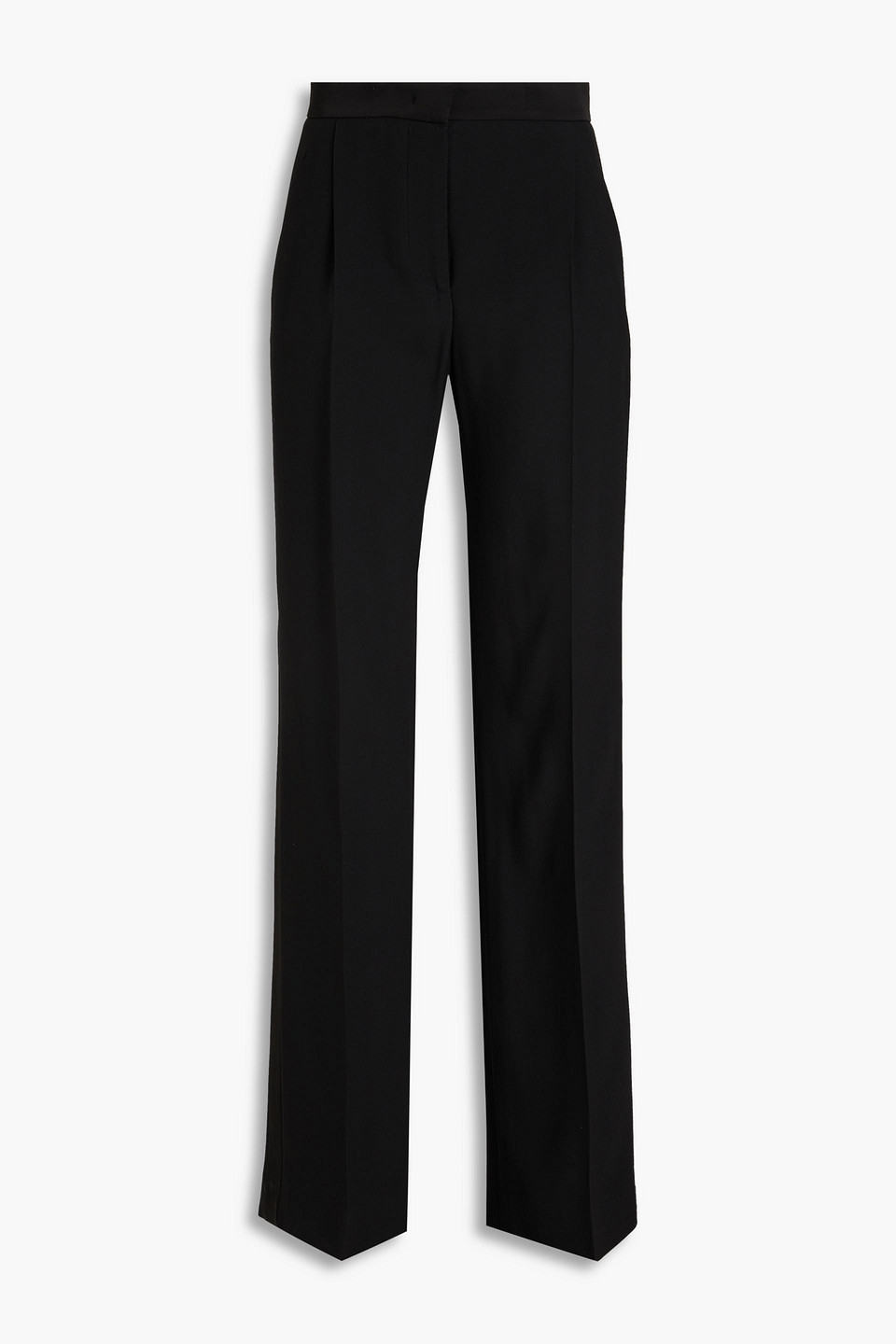 Alberta Ferretti Crepe Straight-leg Pants In Black