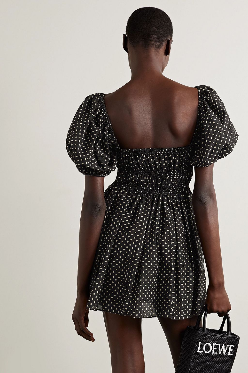 MATTEAU Polka-dot cotton and silk-blend voile mini dress