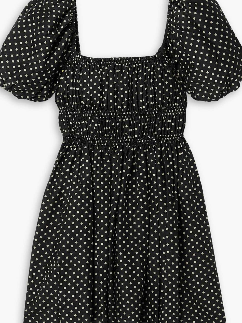 polka-dot cotton and silk-blend voile mini dress
