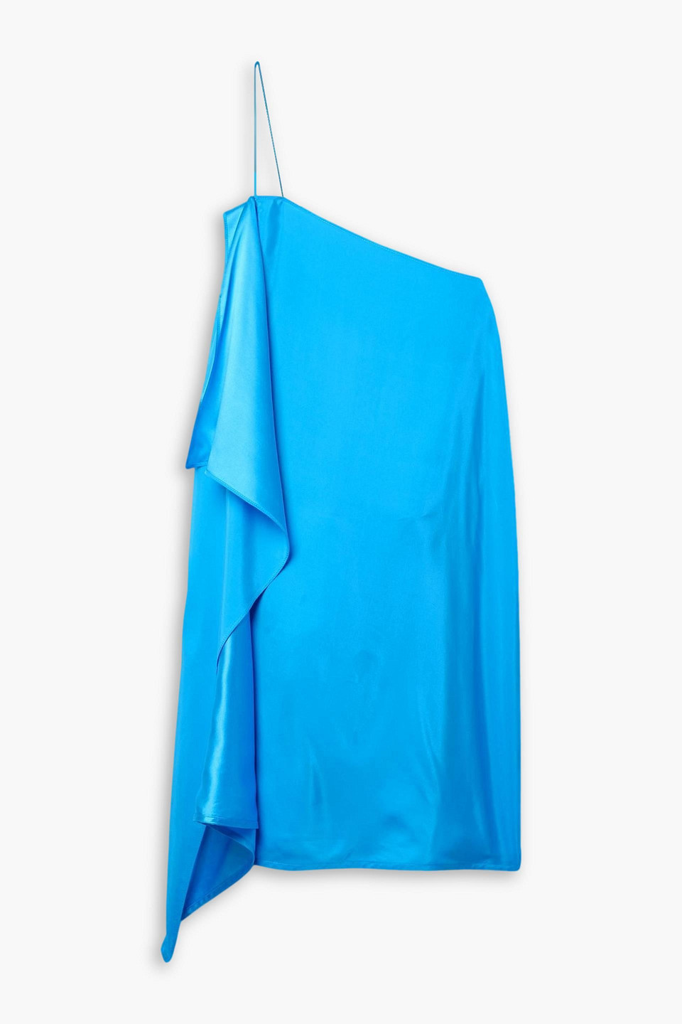Gauge81 Misaki Asymmetric Duchesse Silk-satin Mini Dress In Azure