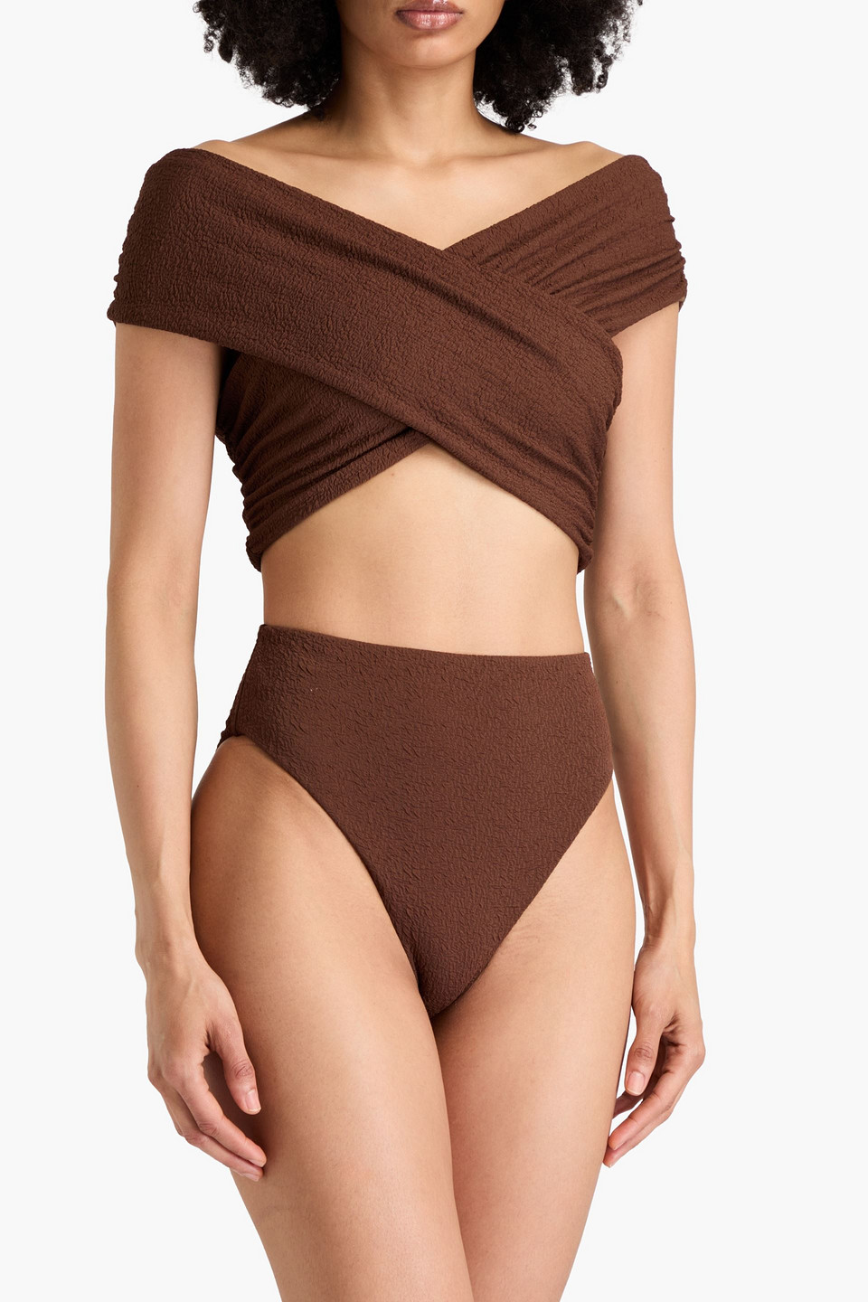 MARA HOFFMAN IMINA STRETCH-MATELASSÉ BIKINI BRIEFS