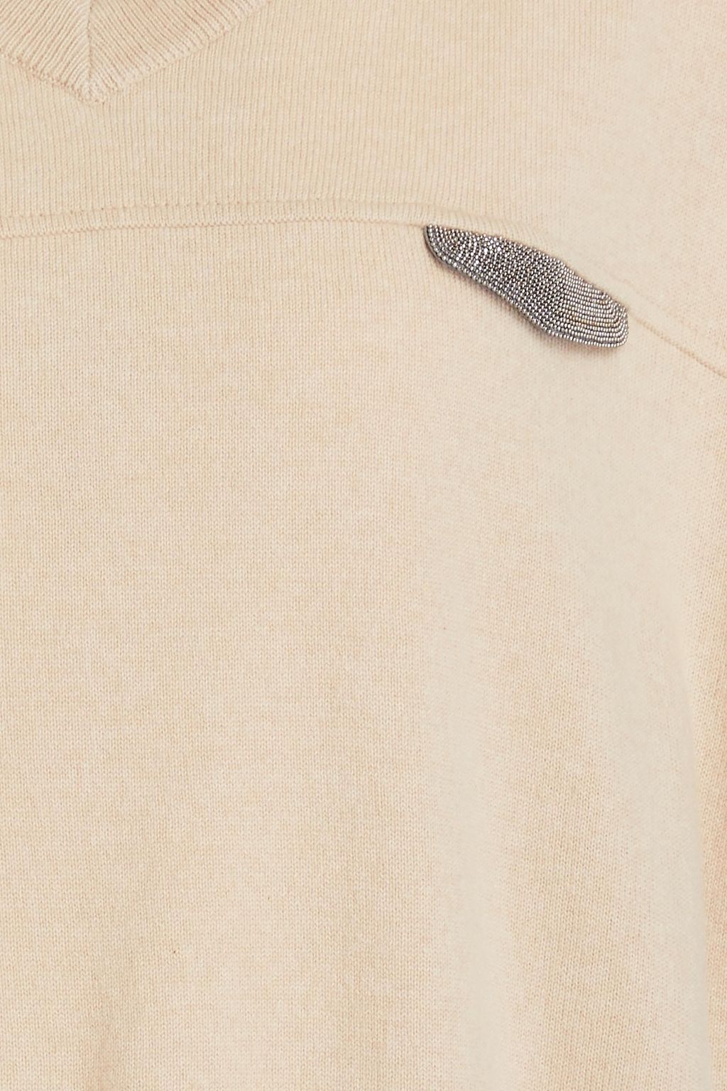 BRUNELLO CUCINELLI كنزة رياضية مصنوعة من الكشمير ومزينة بالخرز