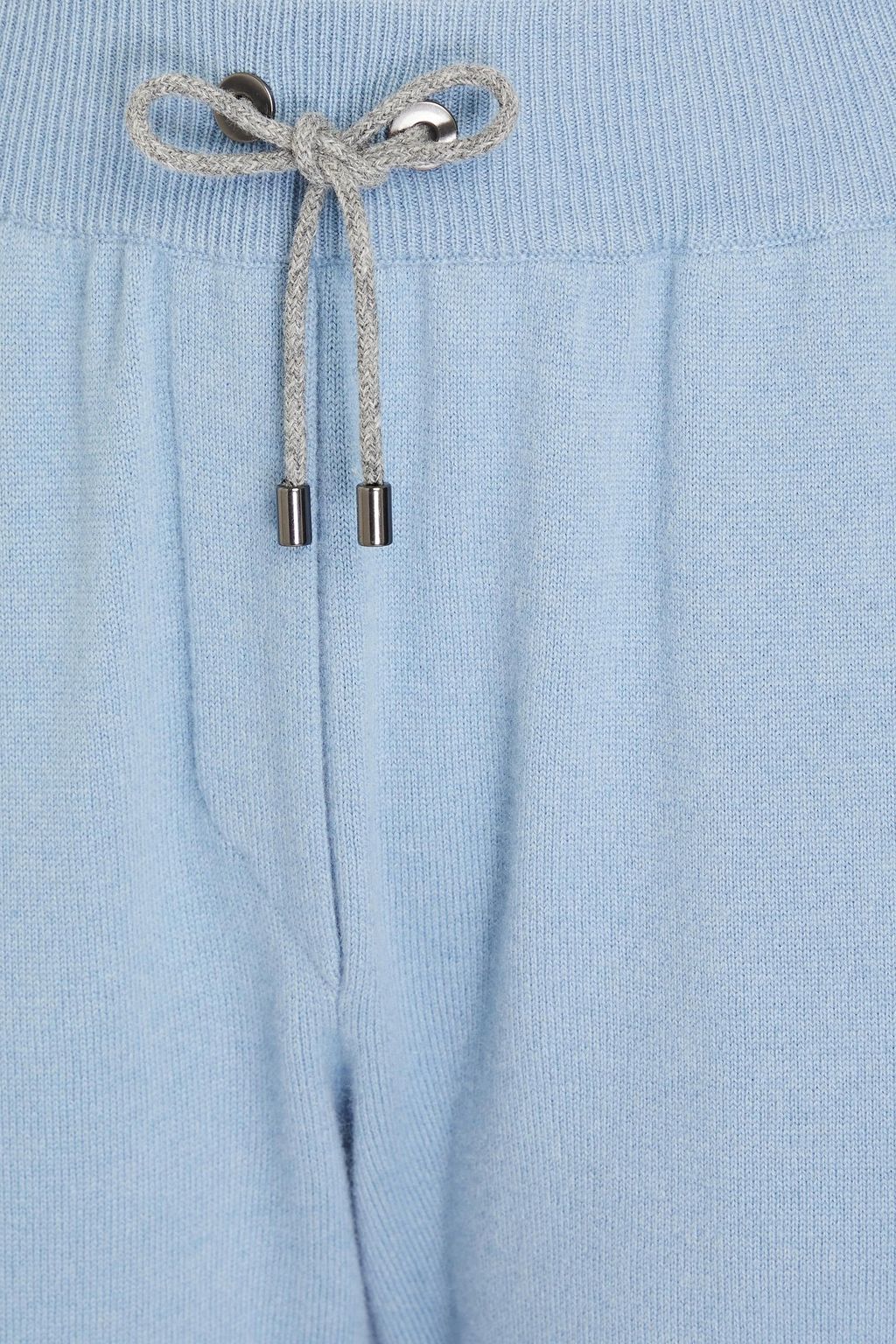 BRUNELLO CUCINELLI Bead-embellished wool, silk and cashmere-blend tapered pants