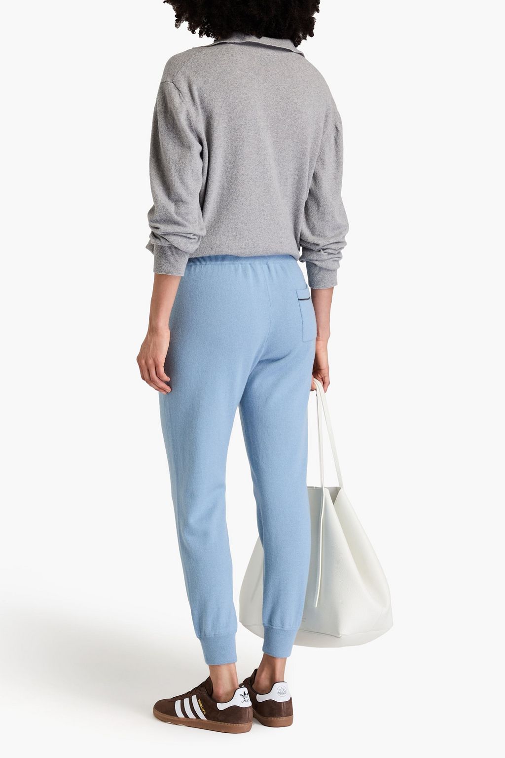 BRUNELLO CUCINELLI Bead-embellished wool, silk and cashmere-blend tapered pants