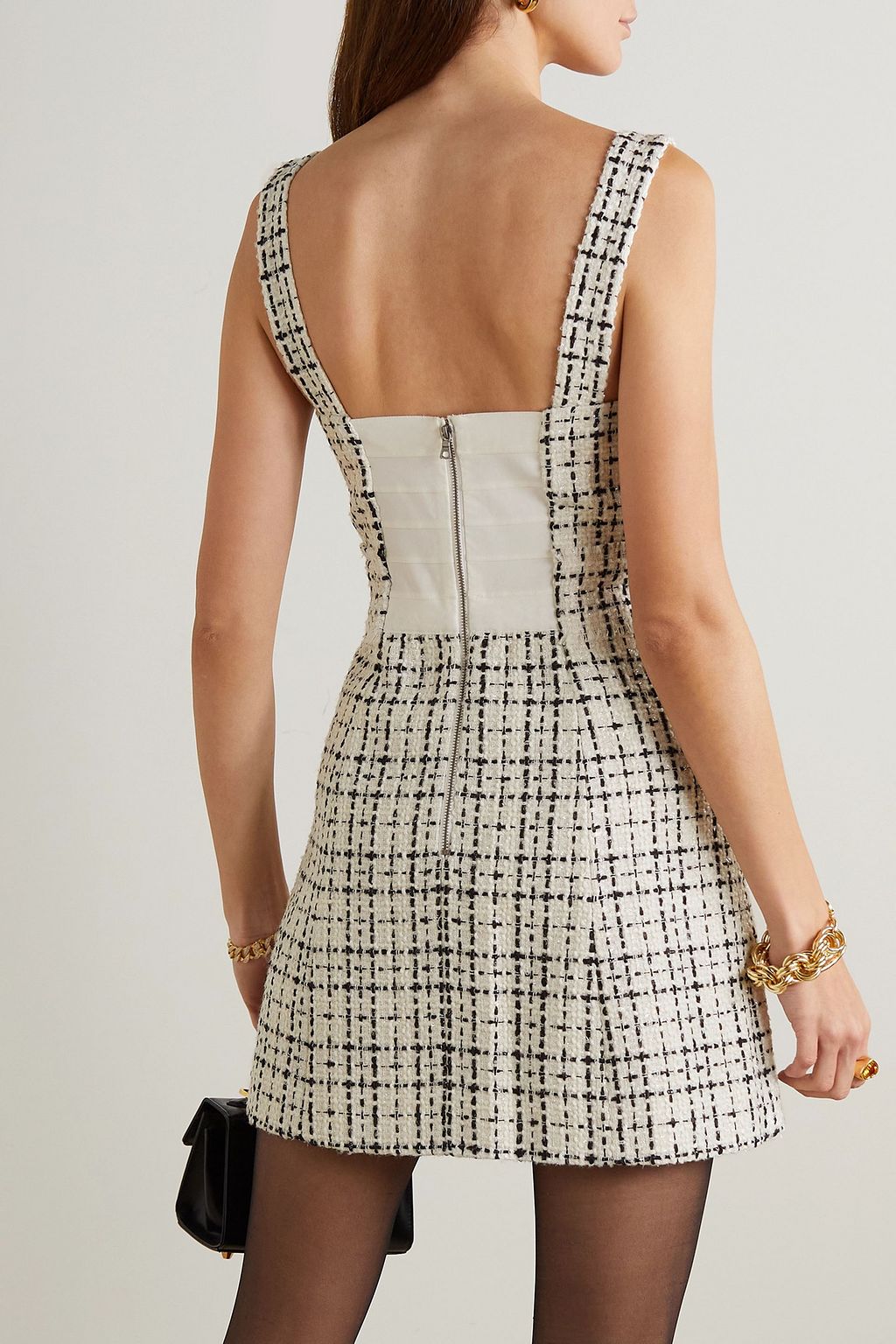 ALICE + OLIVIA فستان Decker قصير من التويد