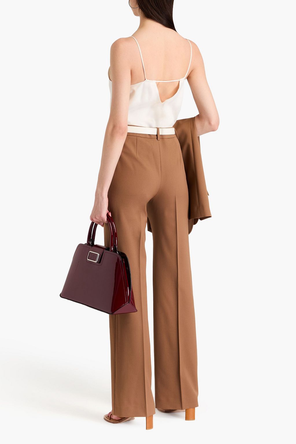 ALBERTA FERRETTI 울 혼방 트윌 스트레이트 레그 팬츠