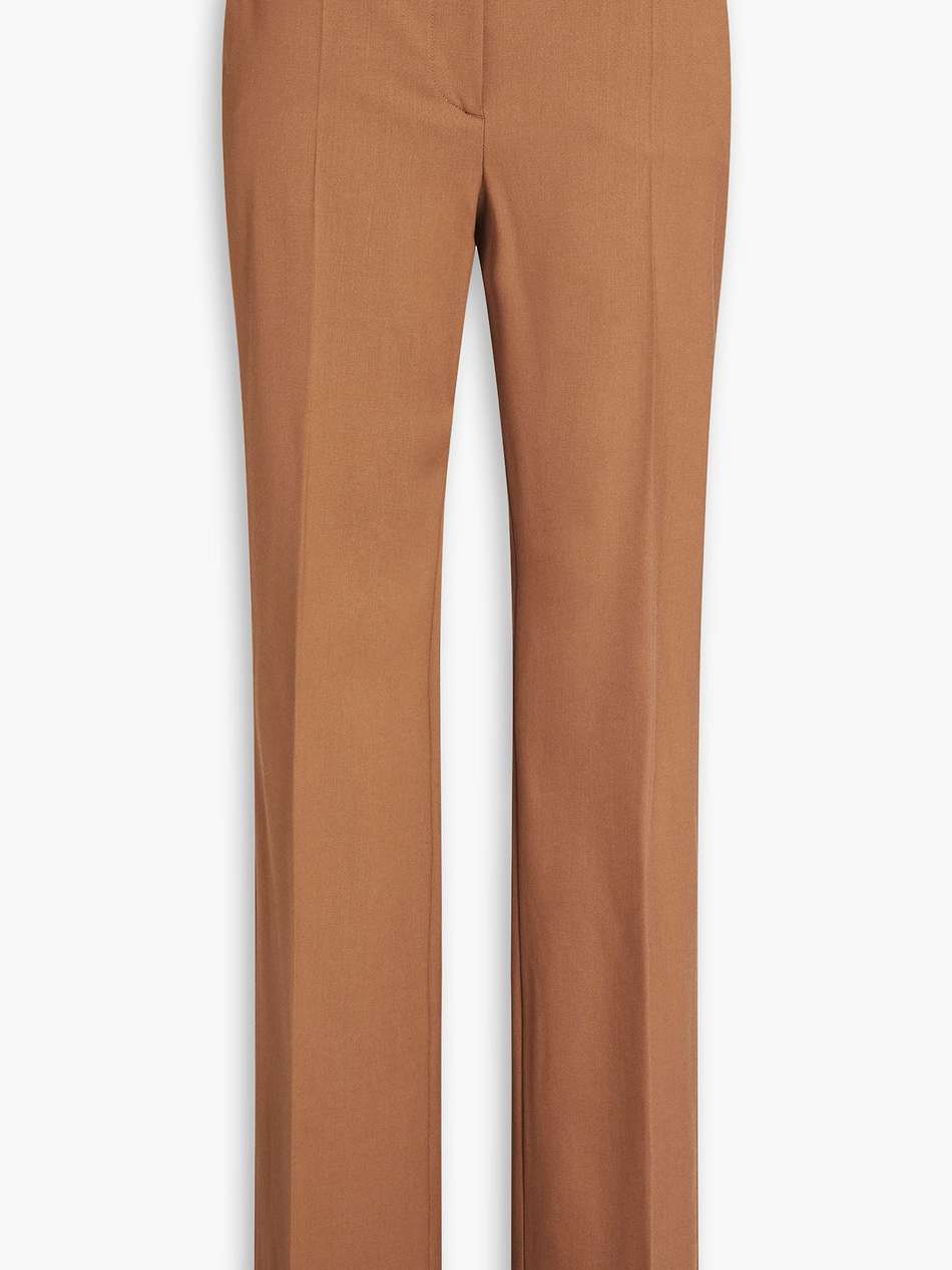 wool-blend twill straight-leg pants