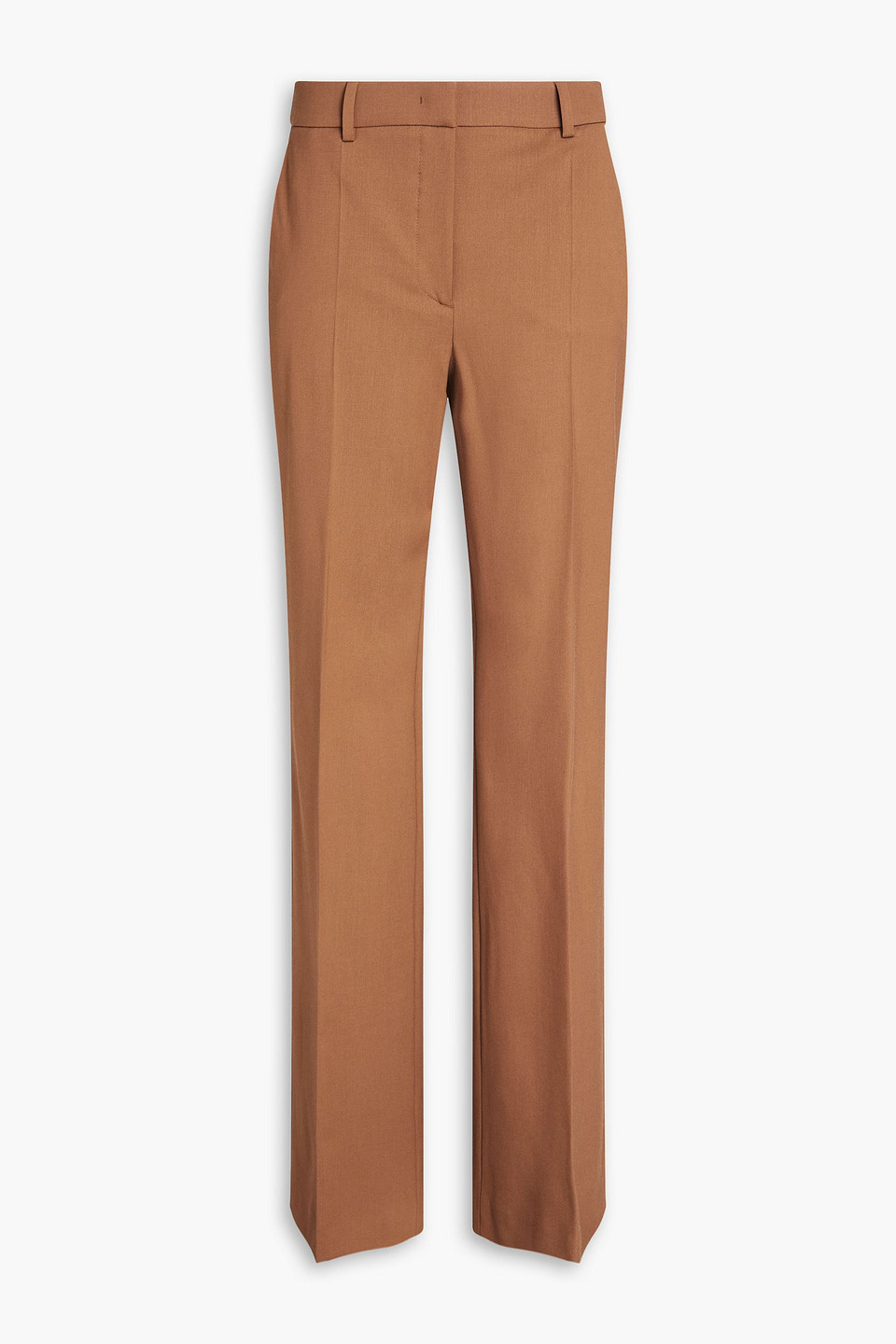 Alberta Ferretti Wool-blend Twill Straight-leg Pants In Brown