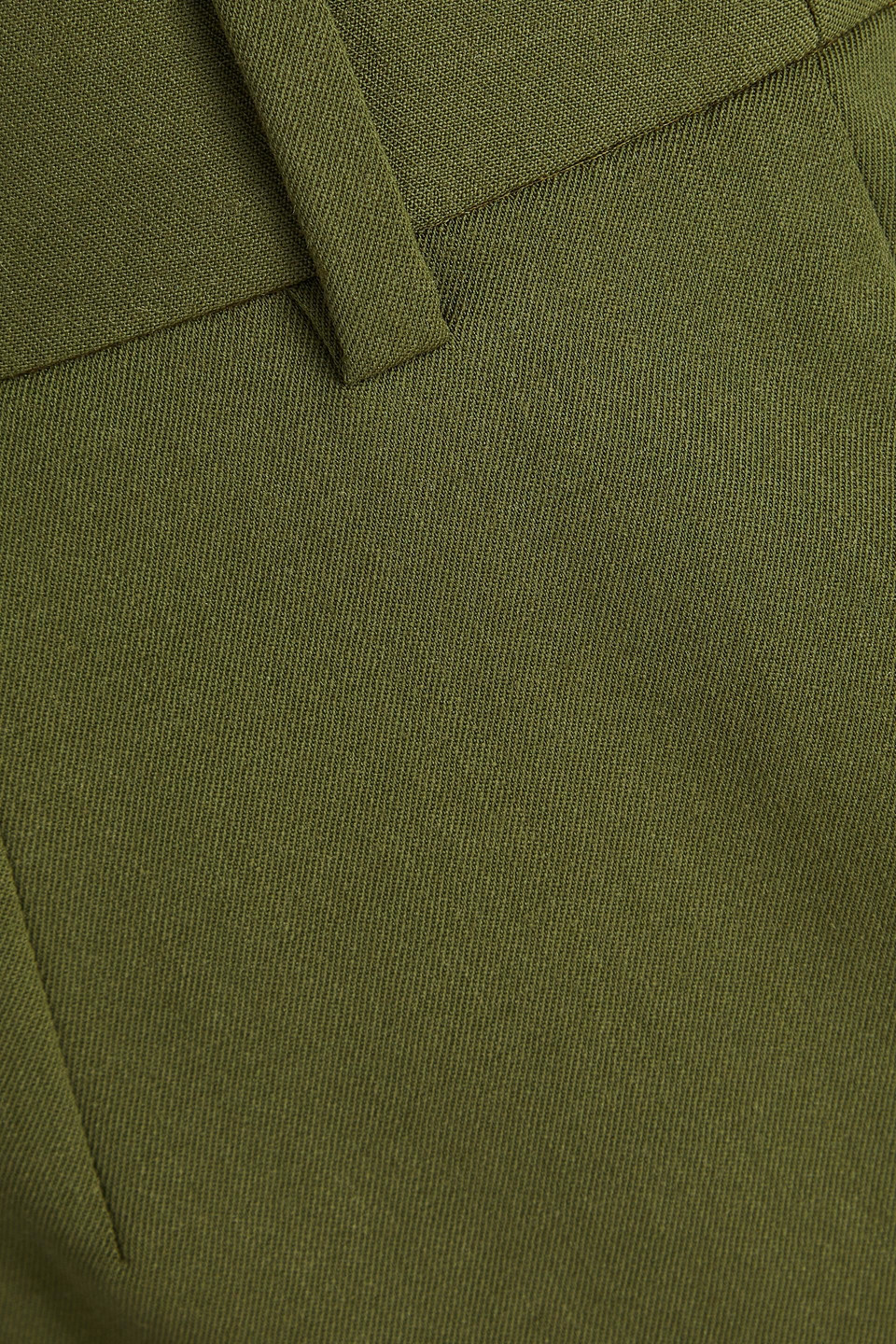 Alberta Ferretti Wool-blend Twill Straight-leg Pants In Army Green
