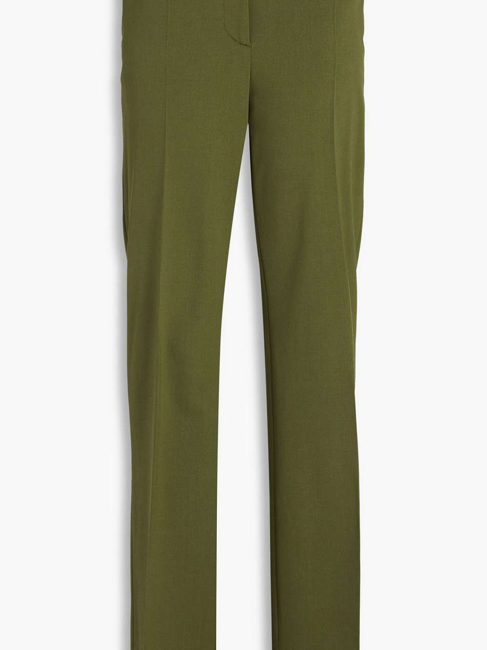 wool-blend twill straight-leg pants