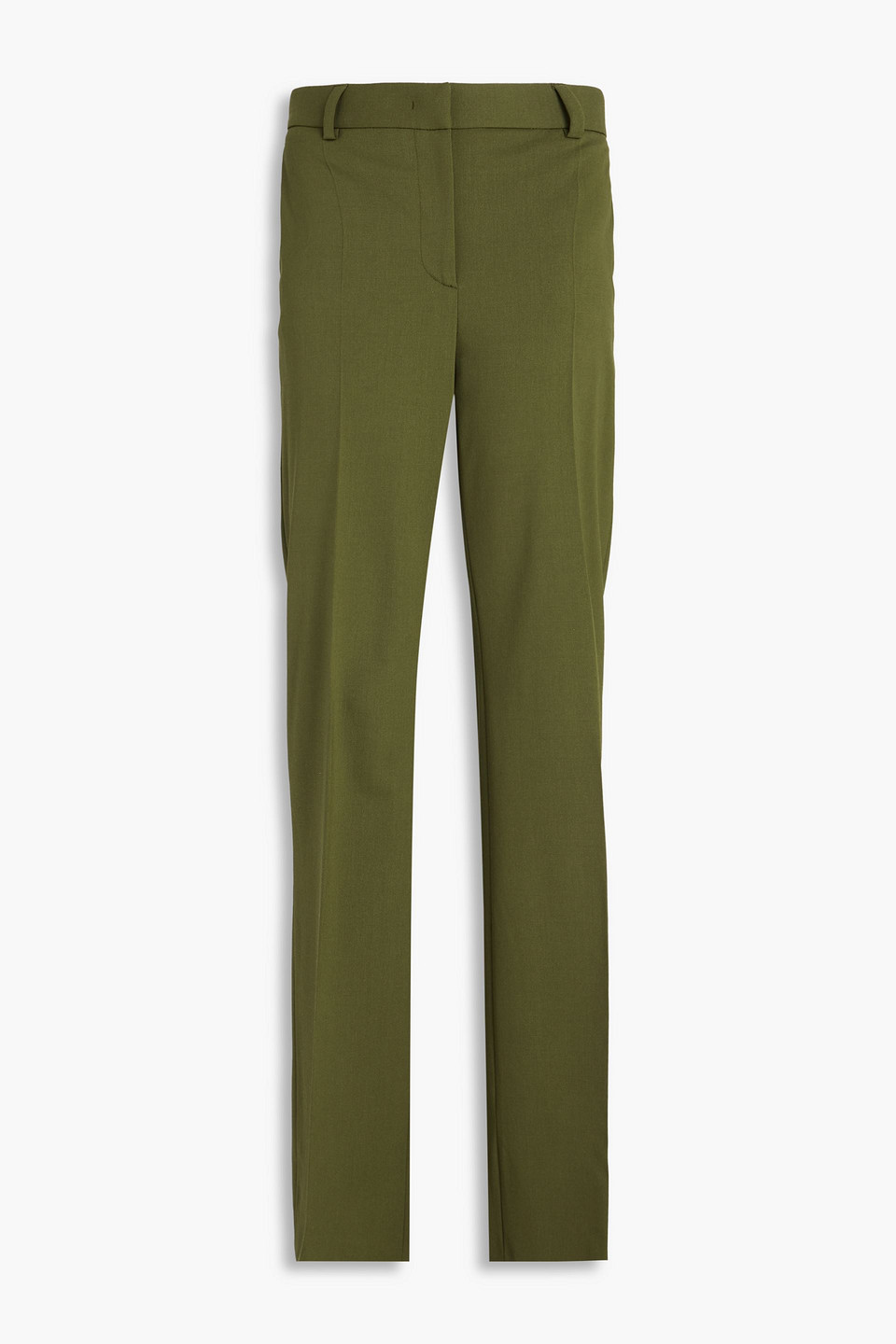 Alberta Ferretti Wool-blend Twill Straight-leg Pants In Army Green
