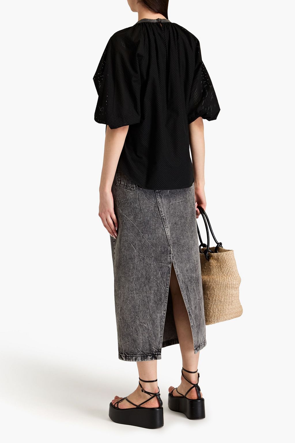 BRUNELLO CUCINELLI Bead-embellished cotton top