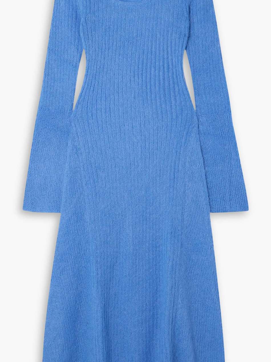 ribbed brushed mohair-blend midi dress
