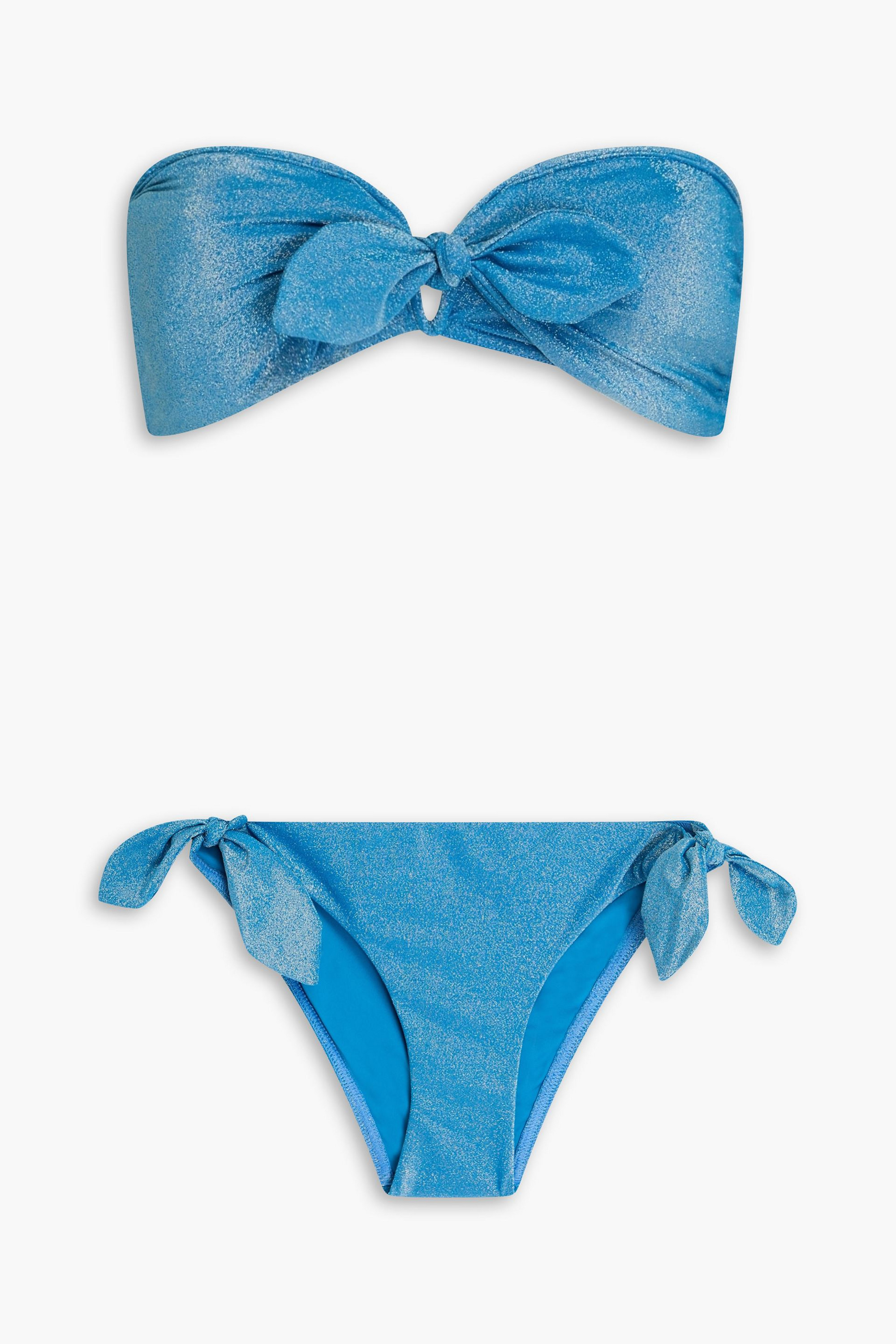 Zimmermann Metallic knotted bandeau bikini thumbnail