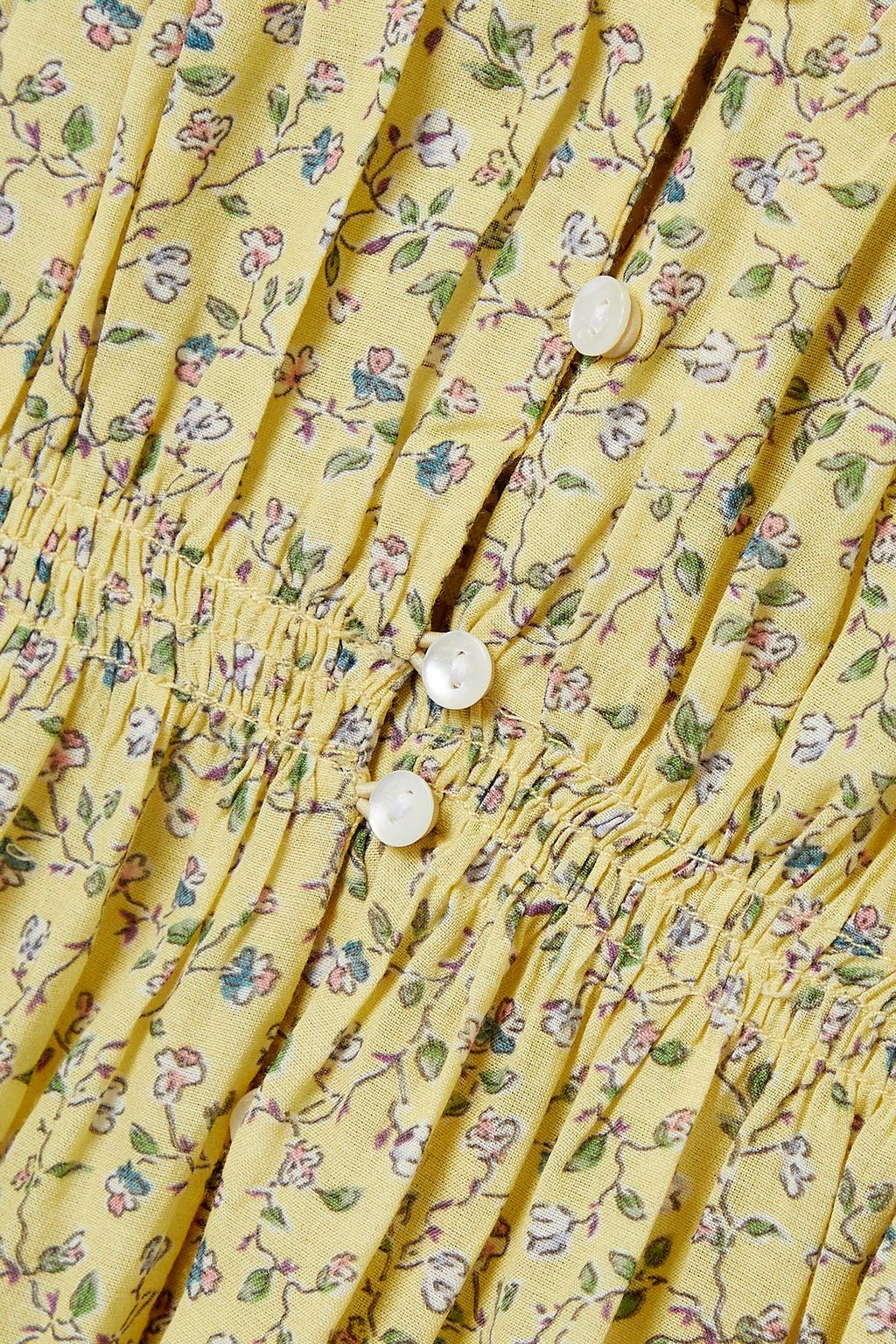 DÔEN Irina gathered floral-print organic cotton midi dress