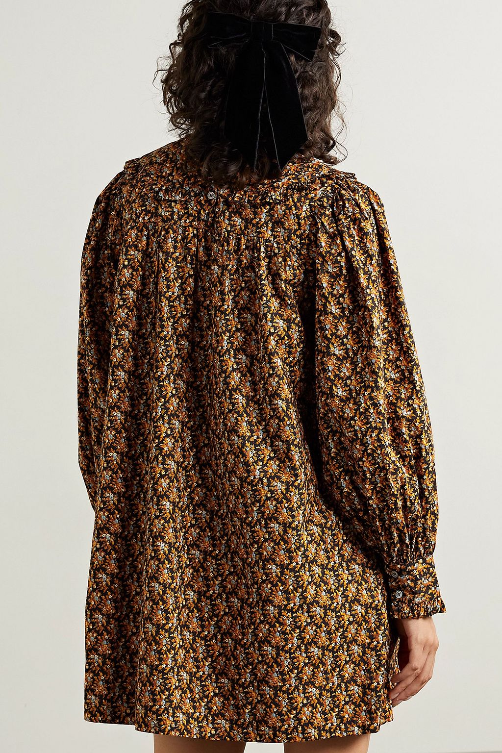 DÔEN Adalina ruffled floral-print cotton-poplin mini dress