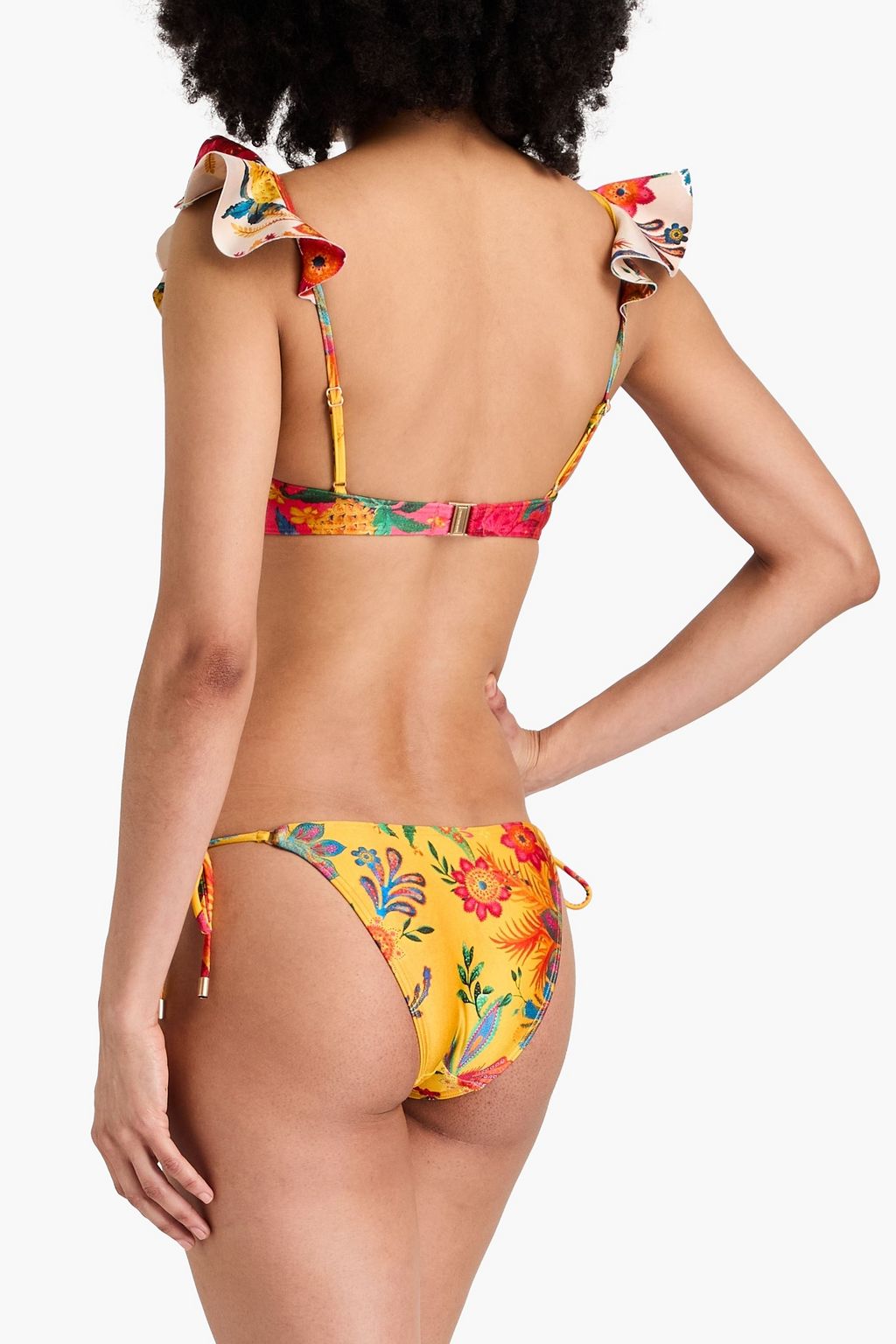 ZIMMERMANN Triangel-Bikini mit floralem Print und Rüschen