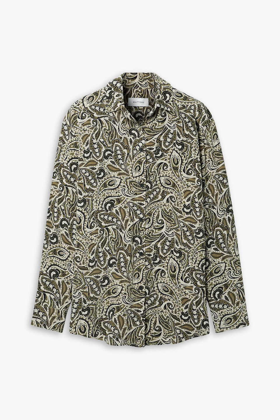 Matteau Paisley-print Silk Crepe De Chine Shirt In Army Green