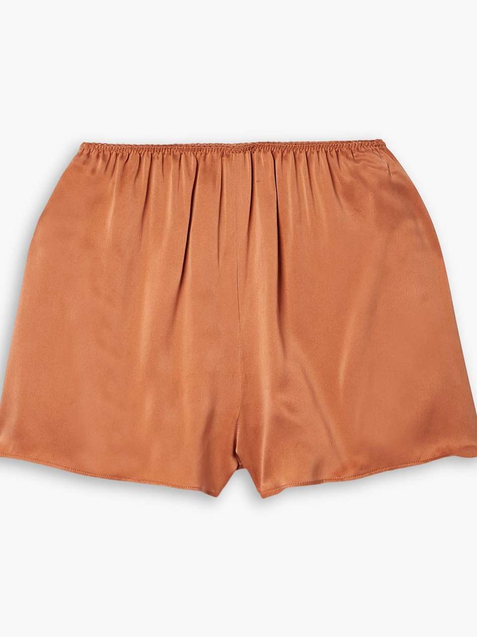 loren silk-satin shorts