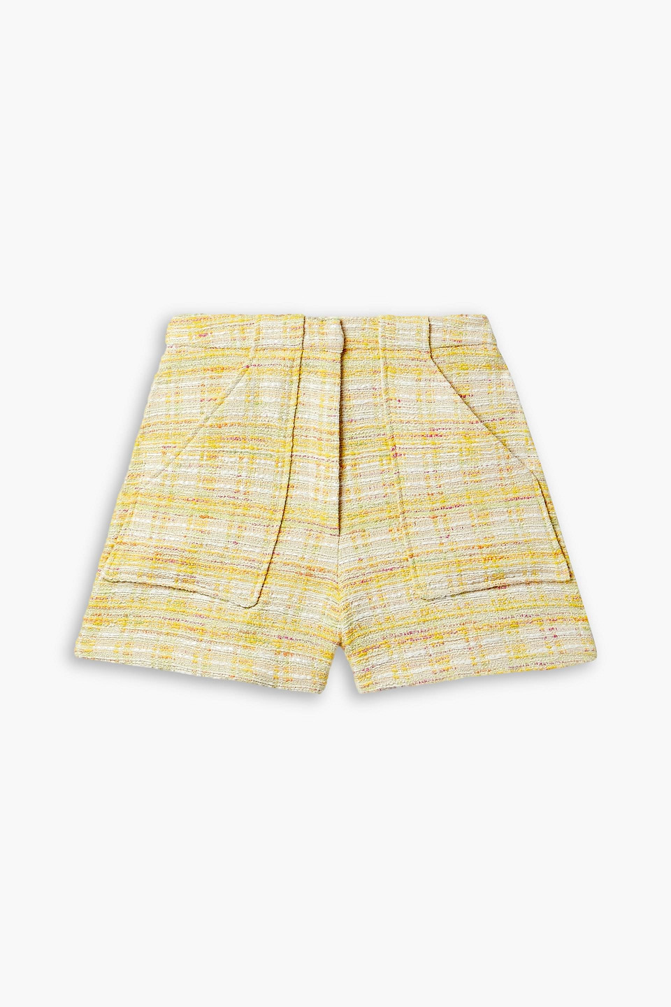 Lisa Marie Fernandez Tennis Shorts Aus Kariertem Tweed Aus Einer Baumwollmischung In Pastellgelb