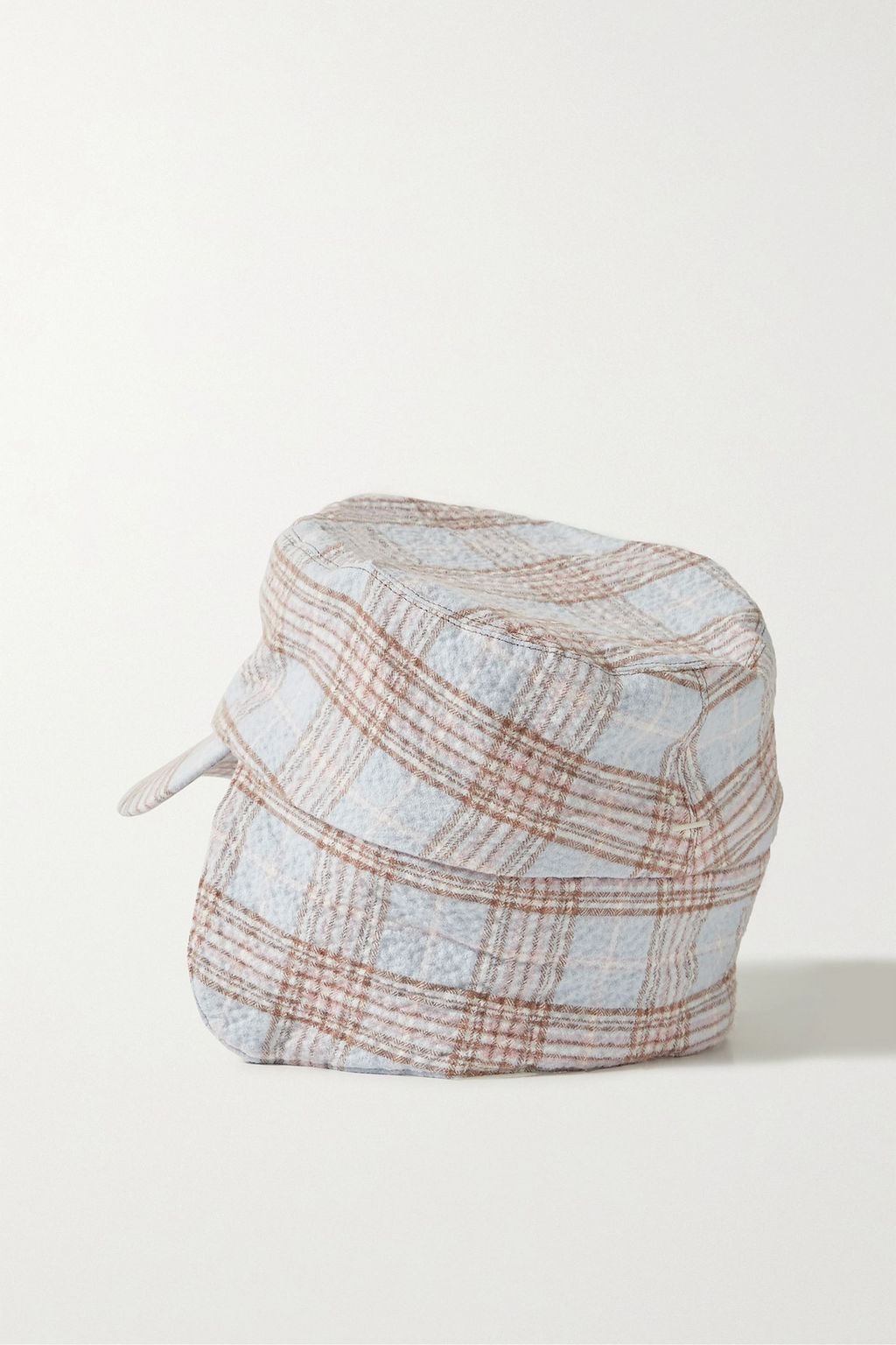 ACNE STUDIOS Appliquéd checked cotton-blend seersucker hat