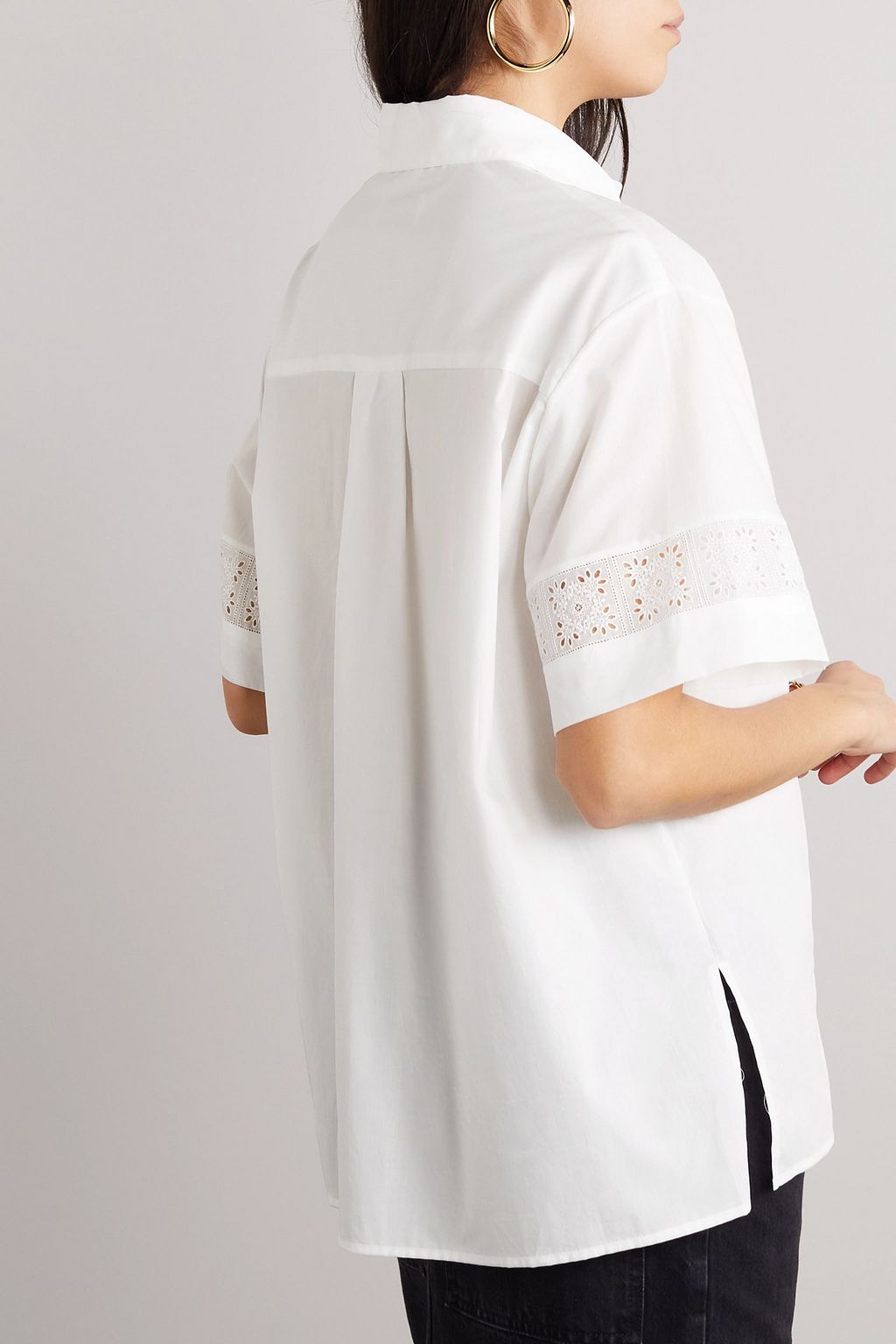 MATTEAU Broderie anglaise cotton-poplin shirt