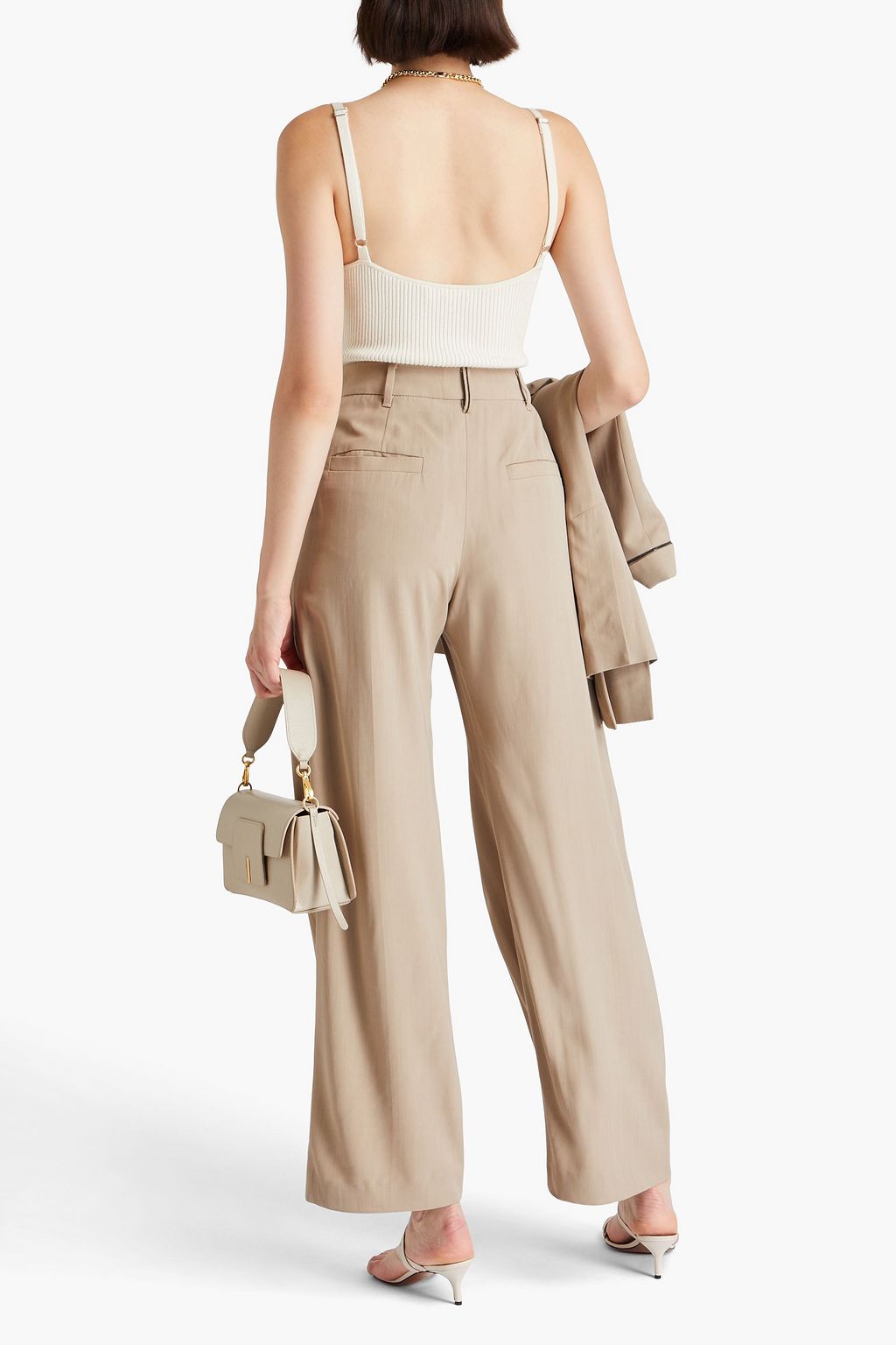 BRUNELLO CUCINELLI Pleated crepe straight-leg pants