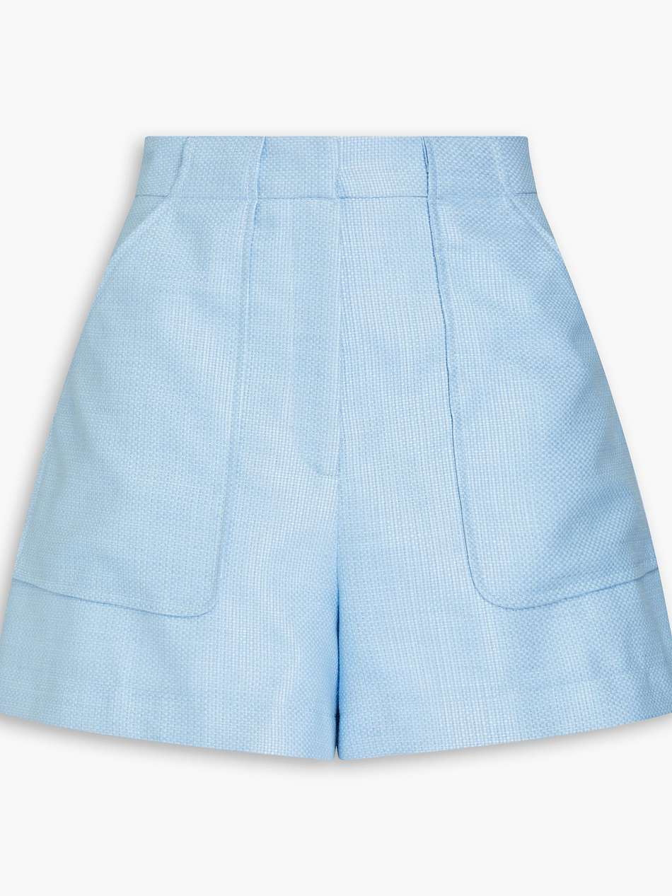 tennis coated cotton-blend tweed shorts