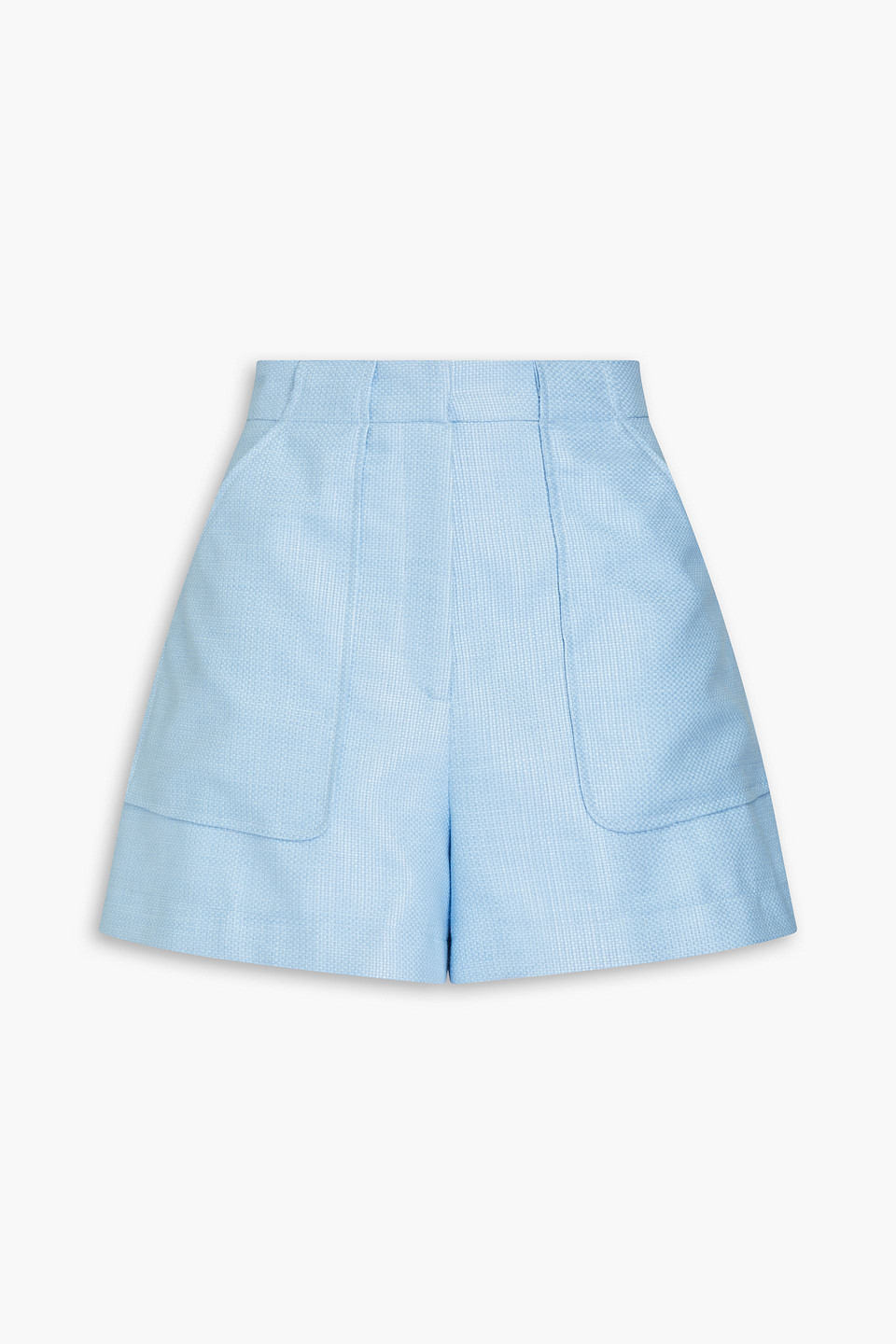 Lisa Marie Fernandez Tennis Coated Cotton-blend Tweed Shorts In Light Blue
