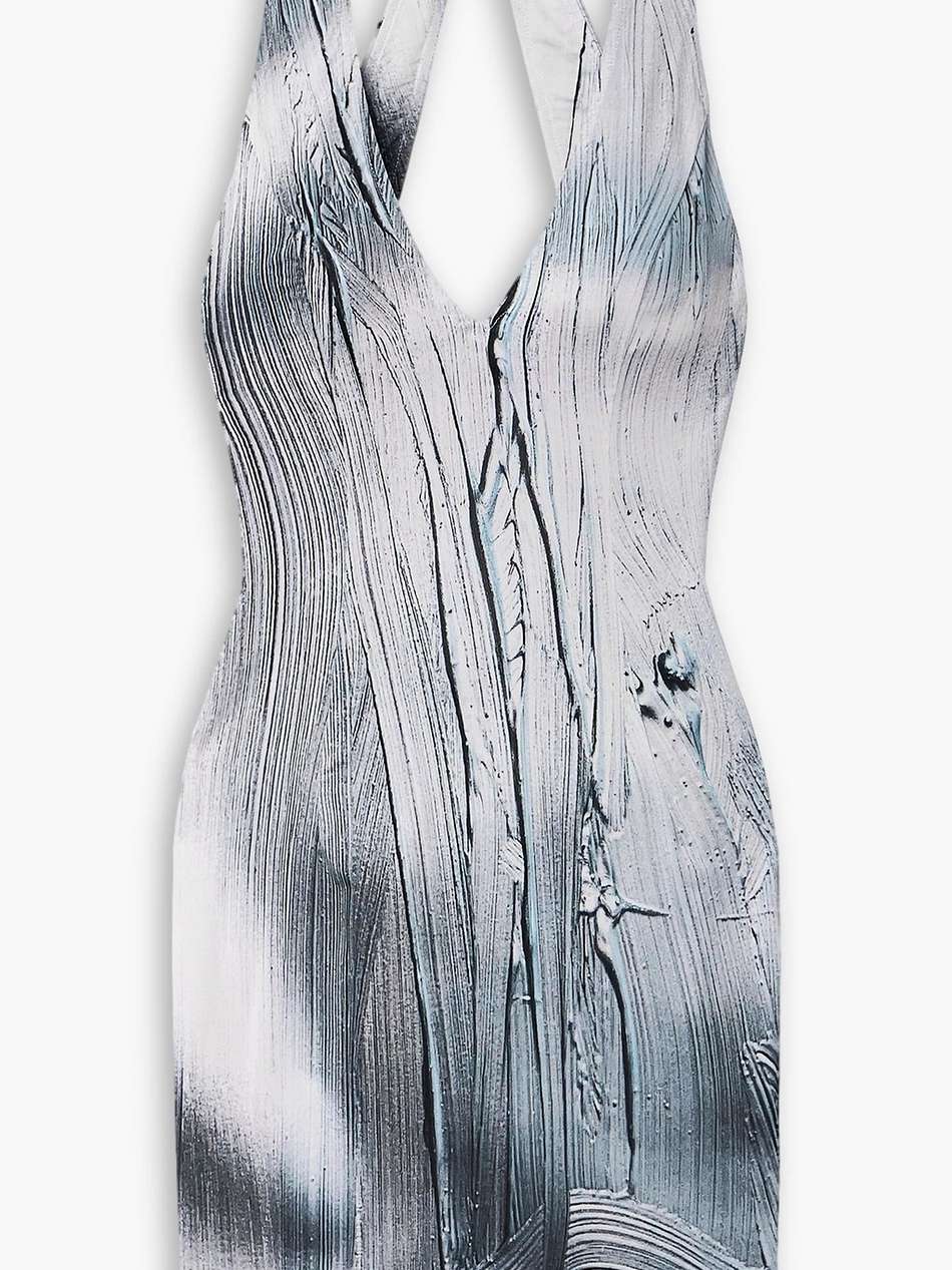high sea open-back printed stretch-jersey mini dress