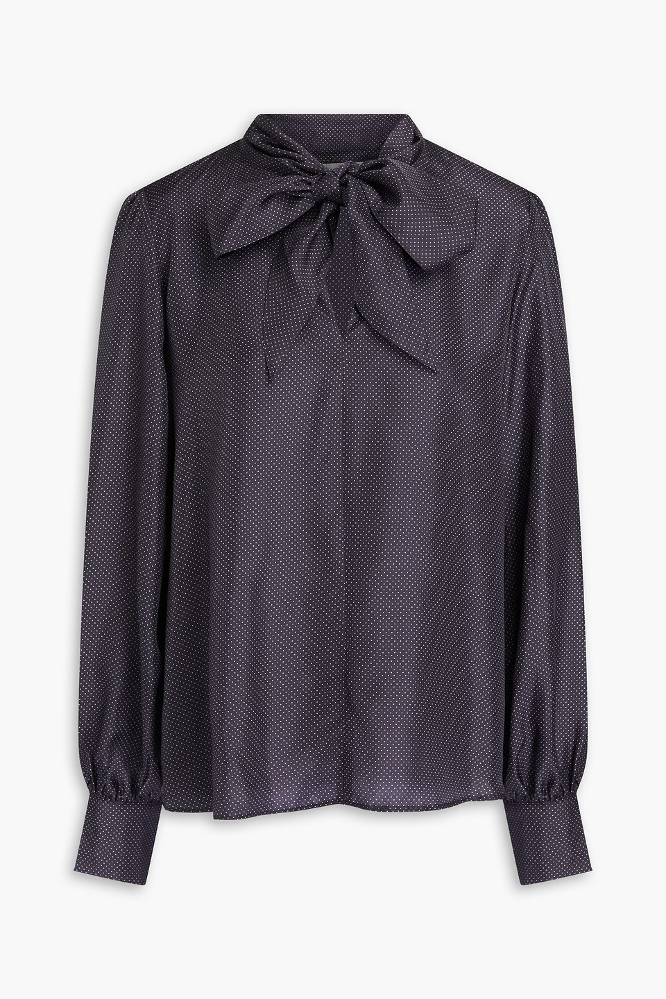 Officine Generale Sibylle Polka-dot Silk Blouse In Midnight Blue