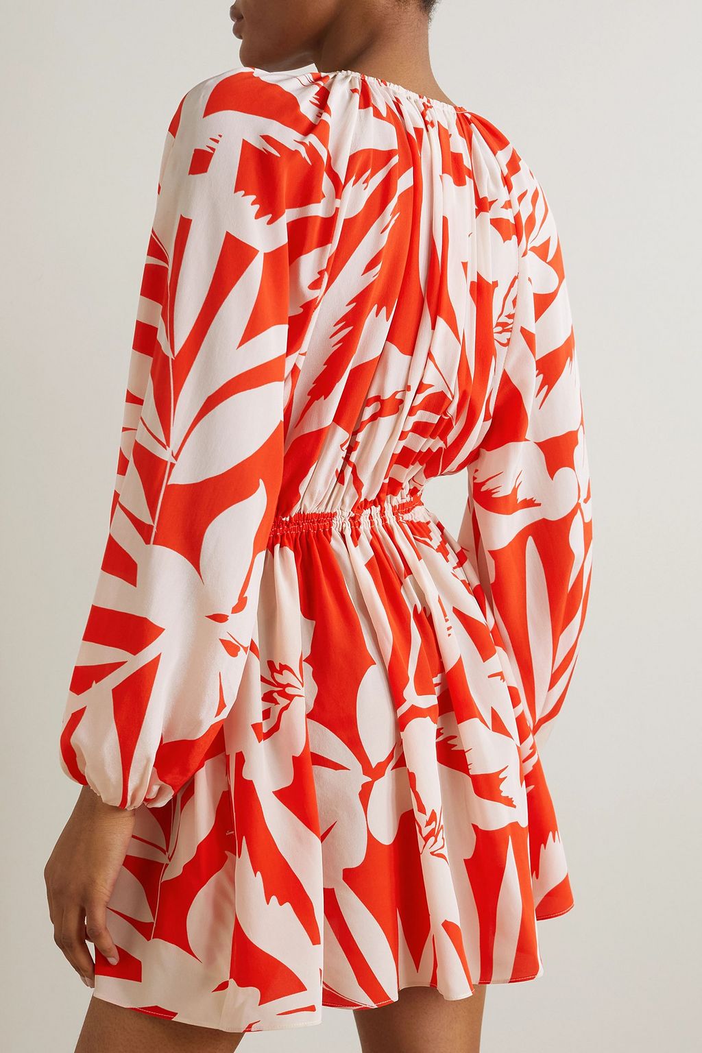 MATTEAU Printed silk-crepe mini dress