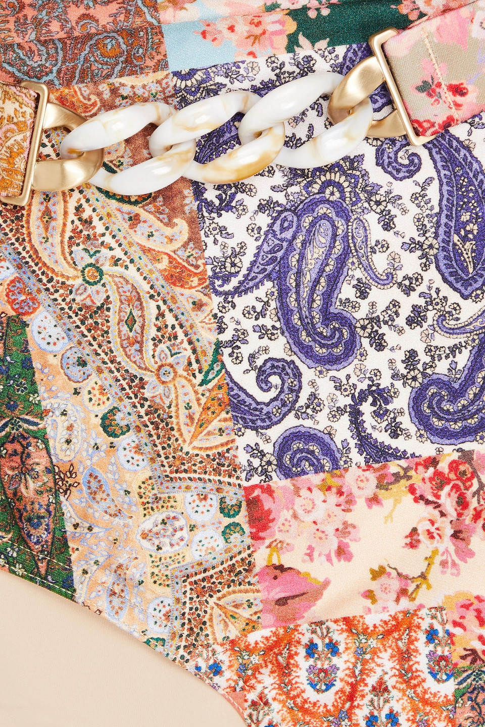 Zimmermann Paisley-print High-rise Bikini Briefs In Multicolor