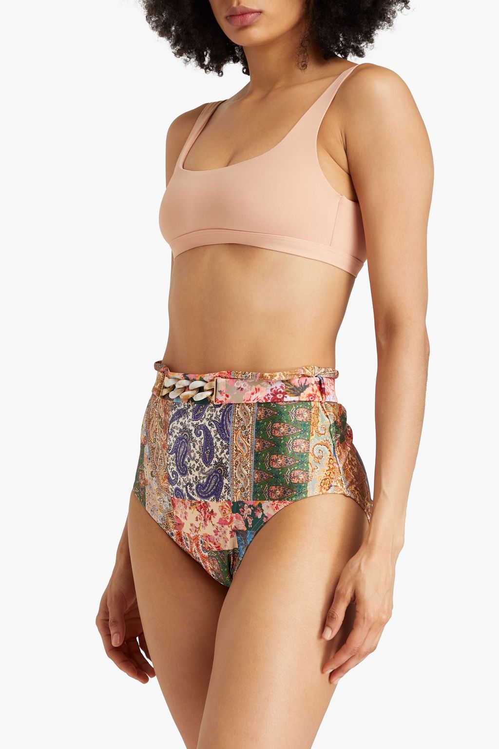 ZIMMERMANN Paisley-print high-rise bikini briefs