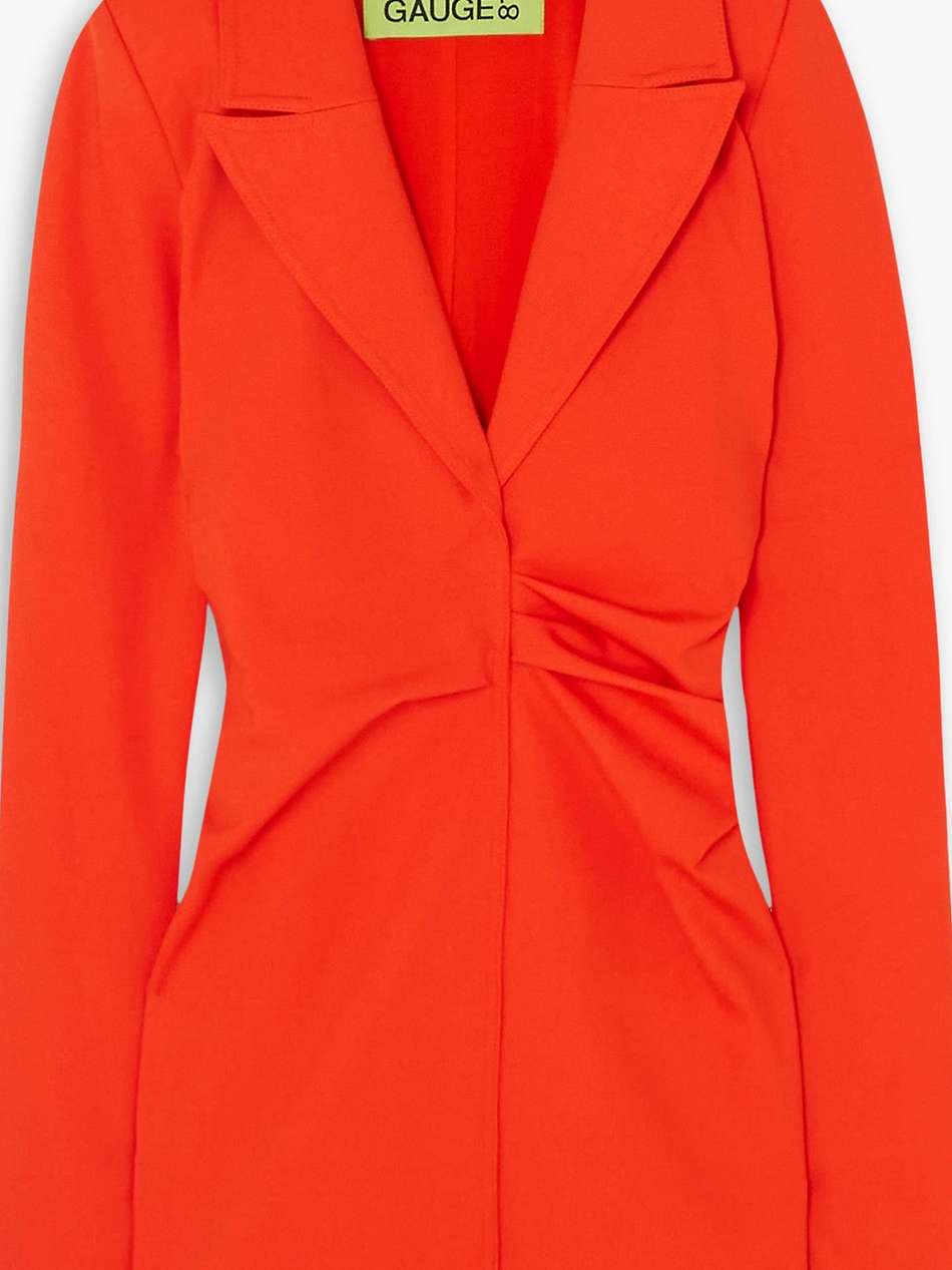 moata wrap-effect crepe mini dress