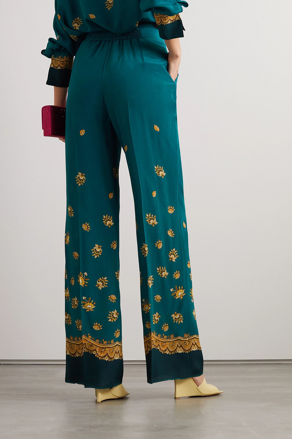 ETRO PAISLEY-PRINT SILK CREPE DE CHINE STRAIGHT-LEG PANTS