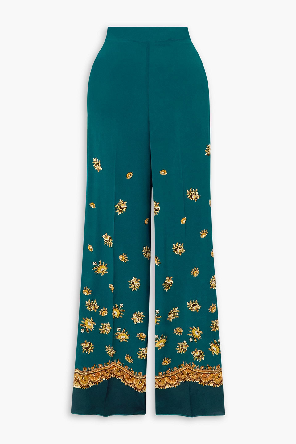 ETRO PAISLEY-PRINT SILK CREPE DE CHINE STRAIGHT-LEG PANTS