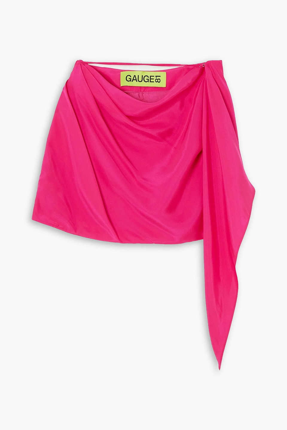 Gauge81 Himeji Draped Silk-satin Mini Skirt In Fuchsia