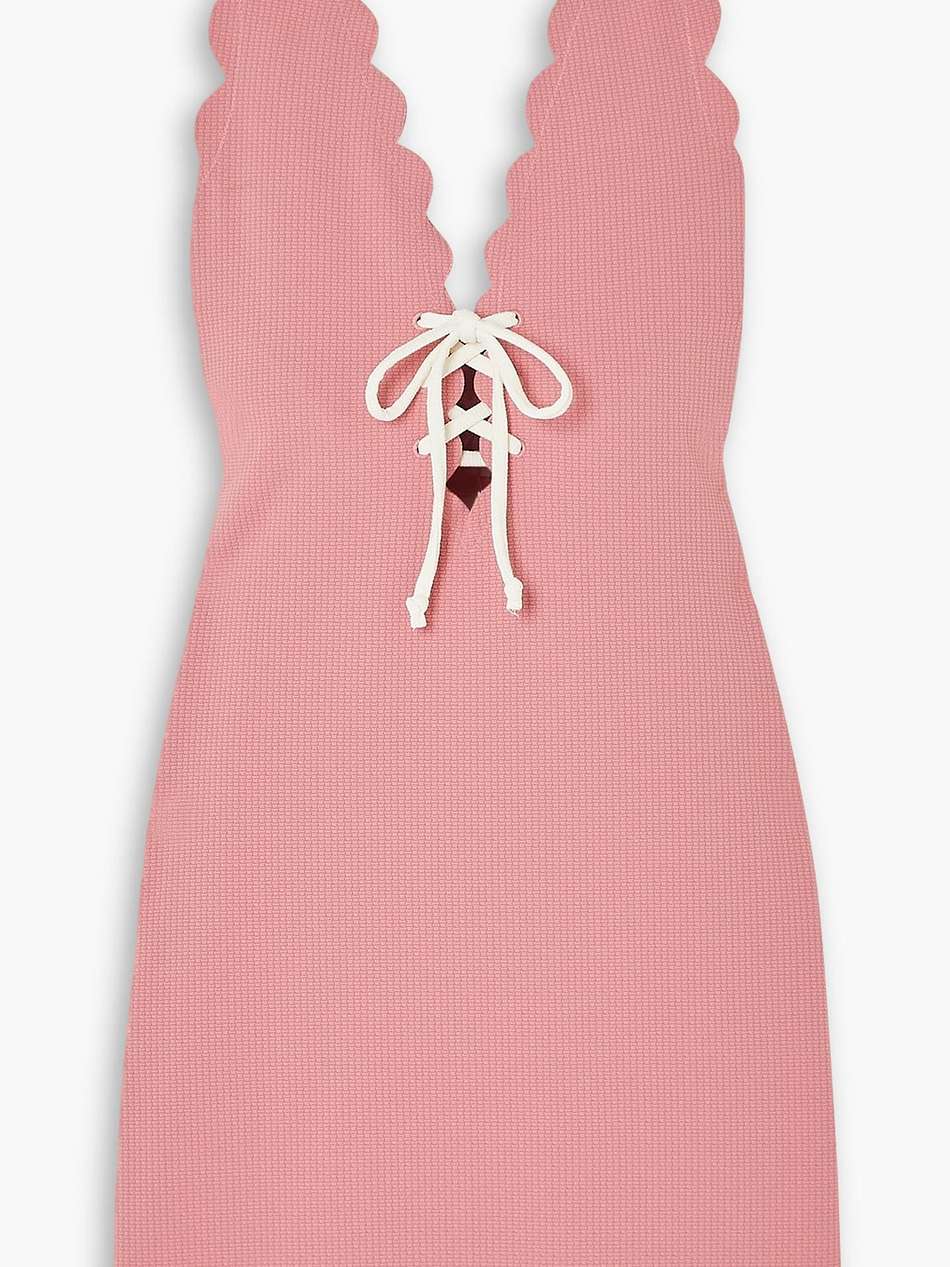 amagansett scalloped seersucker mini dress