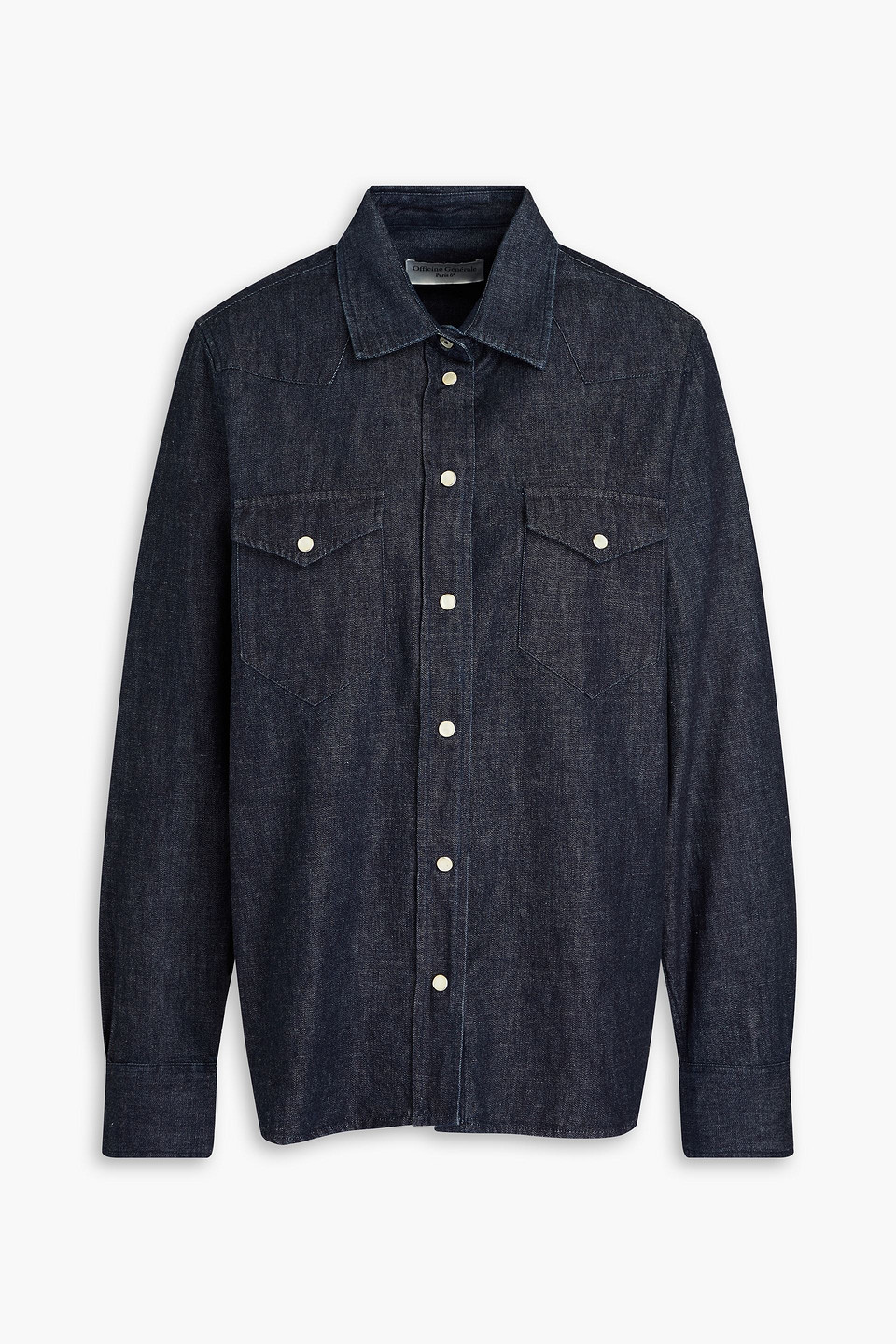 Officine Generale Livia Denim Shirt In Dark Denim
