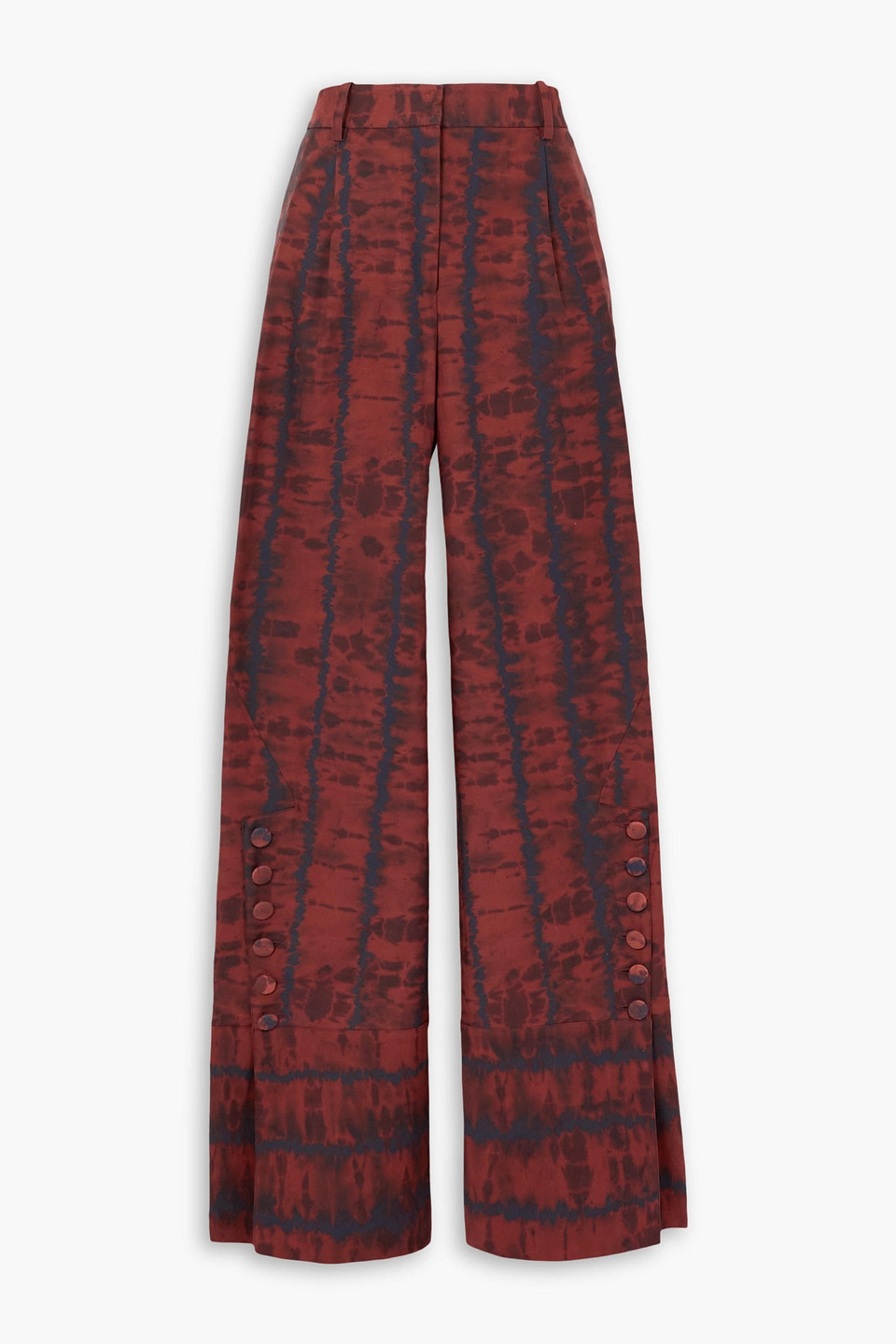 Altuzarra Hency Tie-dyed Cotton-blend Wide-leg Pants In Brick