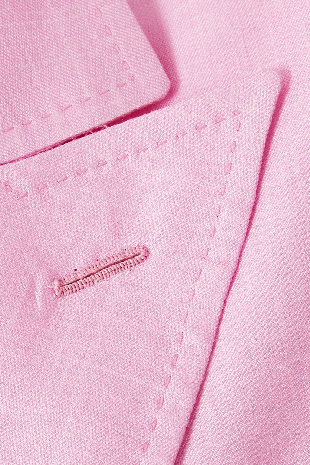 BRIONI Double-breasted silk, cashmere and linen-blend blazer