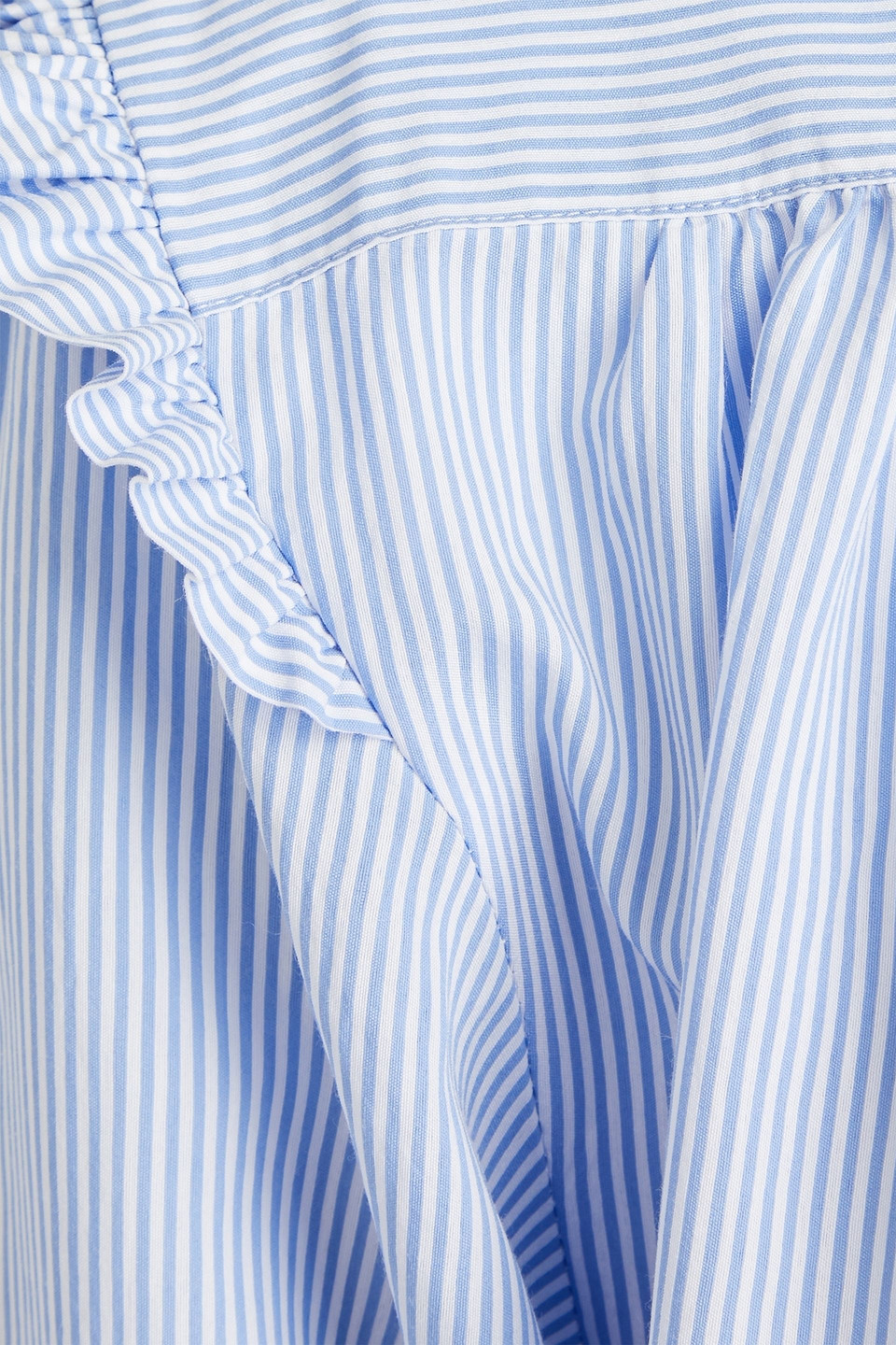 OFFICINE GENERALE CHARLINE RUFFLED STRIPED POPLIN TOP