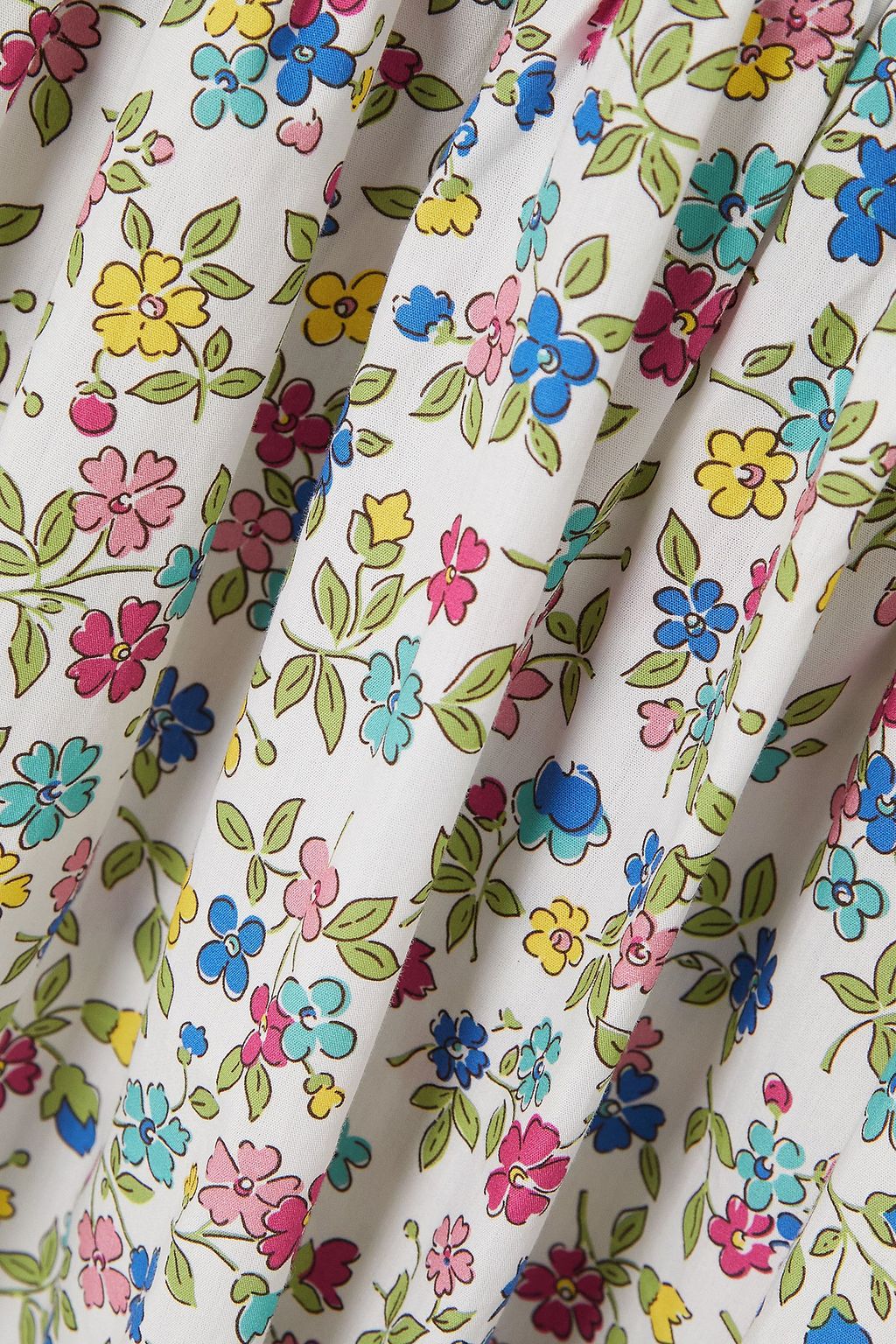 LORETTA CAPONI Gioia smocked floral-print poplin maxi dress