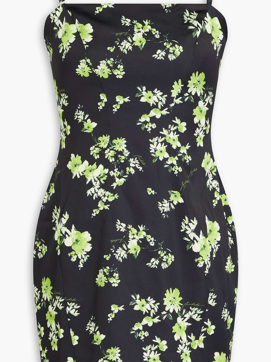 floral-print satin-jersey mini dress
